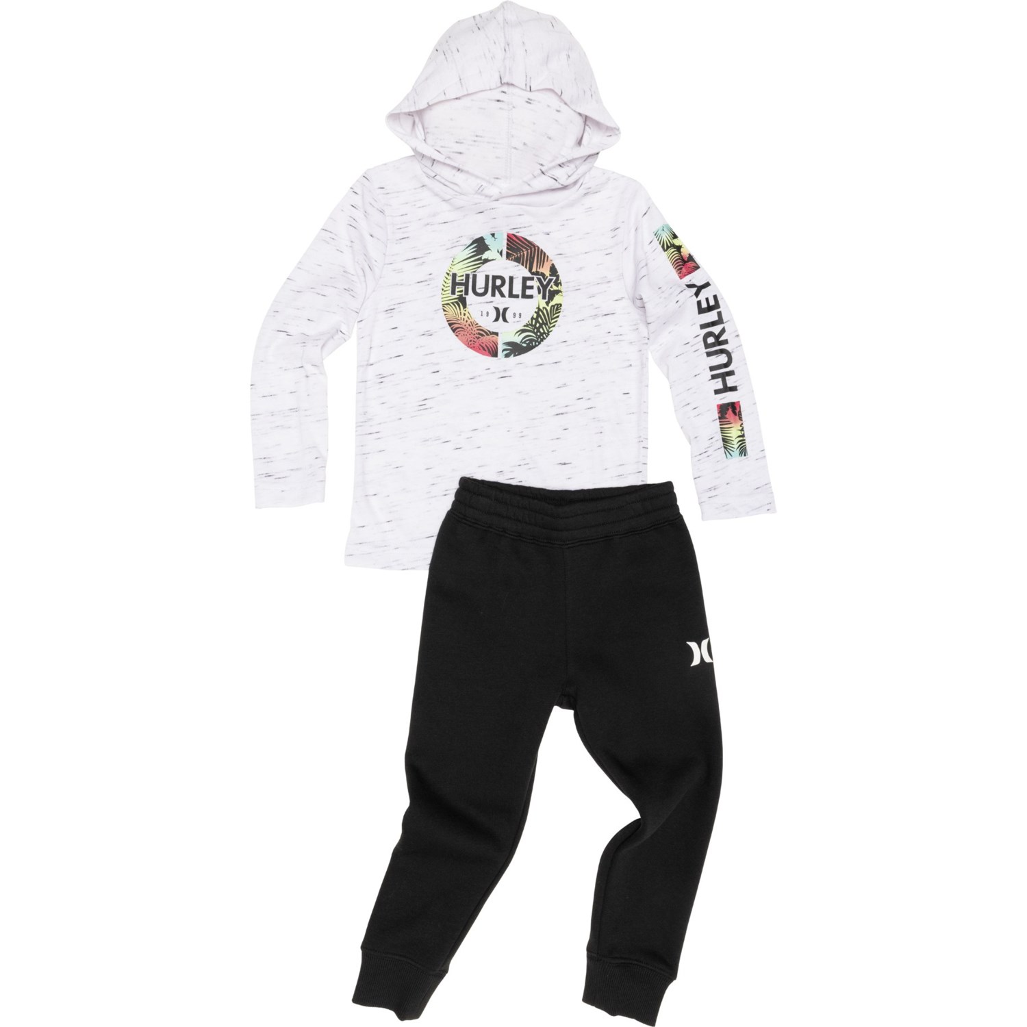 (取寄) ハーレー トドラー ボーイズ グラフィック フーデット シャツ アンド パンツ セット - ロング スリーブ Hurley Toddler Boys Graphic Hooded Shirt and Pants Set - Long Sleeve Black