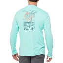 (取寄) リールライフ パーム ツリー サン ディフェンダー シャツ - Upf 50, ロング スリーブ Reel Life Palm Tree Sun Defender Shirt - UPF 50, Long Sleeve Aruba Blue
