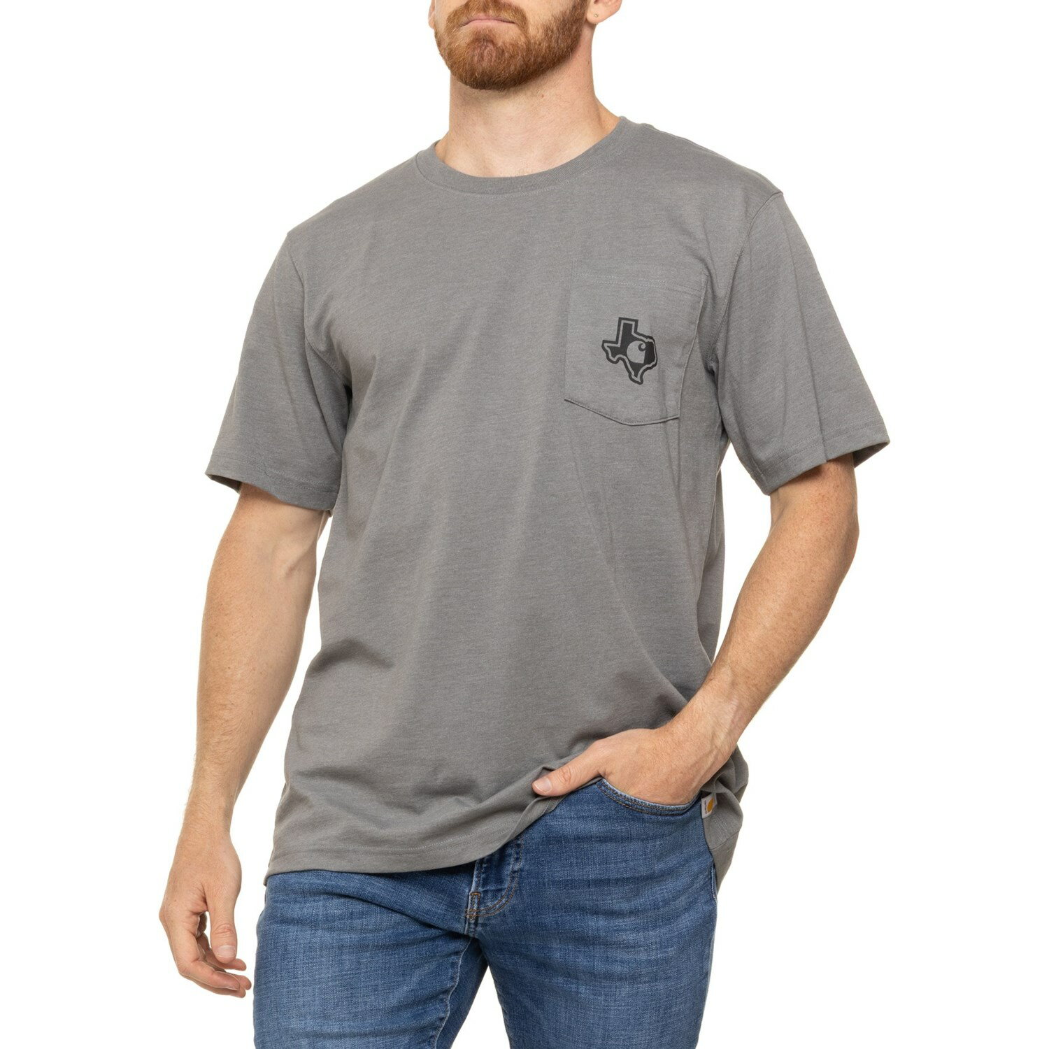 (取寄) カーハート リラックスド-フィット フィット ライトウェイト テキサス グラフィック T-シャツ - ショート スリーブ Carhartt 106511 Relaxed Fit Lightweight Texas Graphic T-Shirt - Short Sleeve Weathered Ash Heather