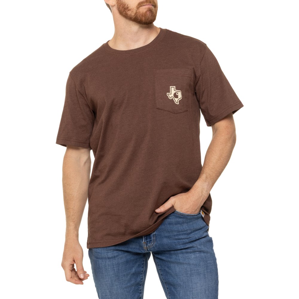 (取寄) カーハート リラックスド-フィット フィット ライトウェイト テキサス グラフィック T-シャツ - ショート スリーブ Carhartt 106511 Relaxed Fit Lightweight Texas Graphic T-Shirt - Short Sleeve Weathered Ash Heather