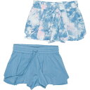 (取寄) ガールズ バタフライ ショーツ - 2-パック, ビルト-イン ライナー ショーツ BTWEEN ACTIVE Girls Butterfly Shorts - 2-Pack, Built-In Liner Shorts Foggy Ice/Dusk Blue