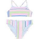 (取寄) ロキシー ビッグ ガールズ ソルティー ストライプ ビキニ セット - Upf 50+ Roxy Big Girls Salty Stripe Bikini Set - UPF 50+ Skyway