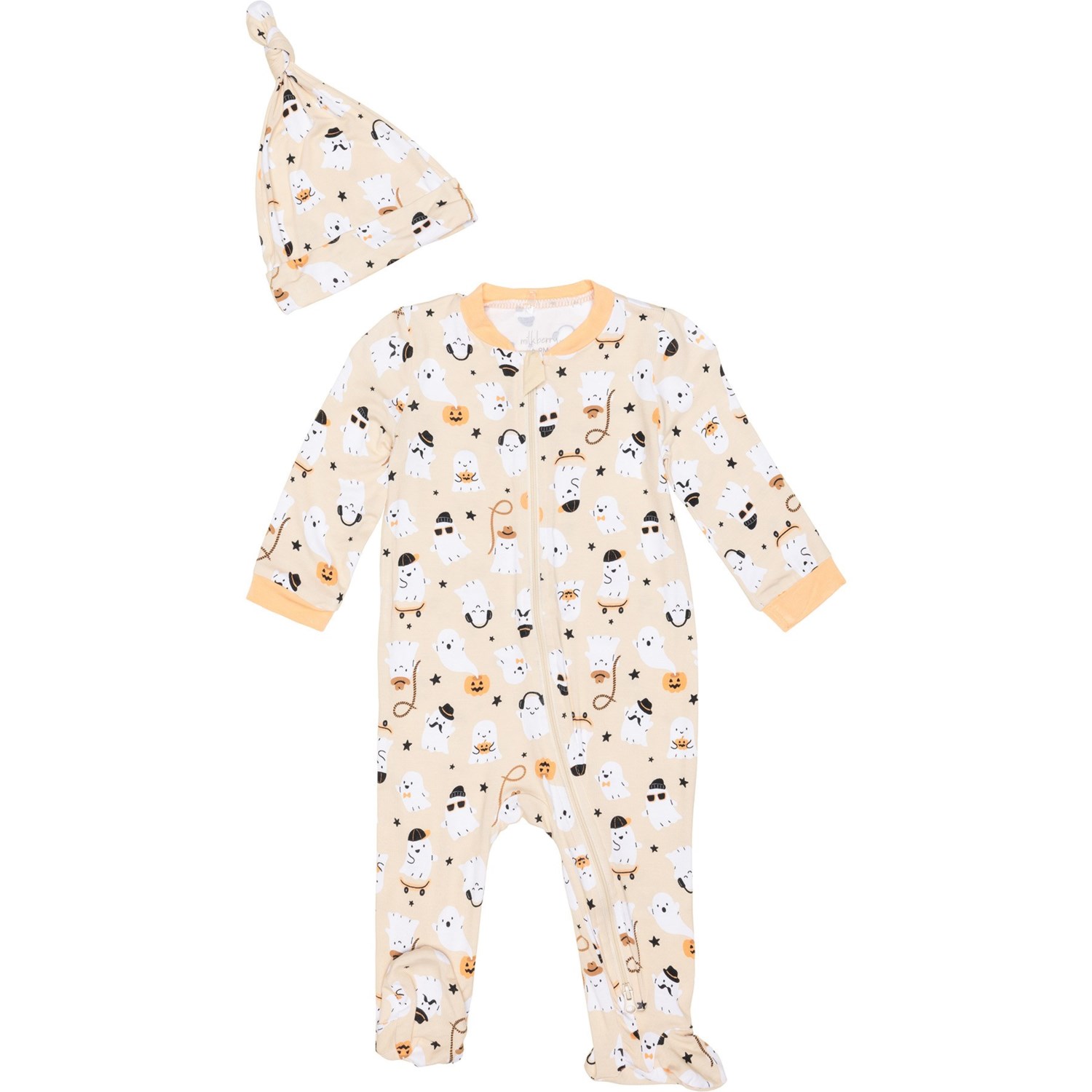 (取寄) ミルクベリー インファント ボーイズ ゴースト ハロウィーン カバーオール アンド ハット セッ..