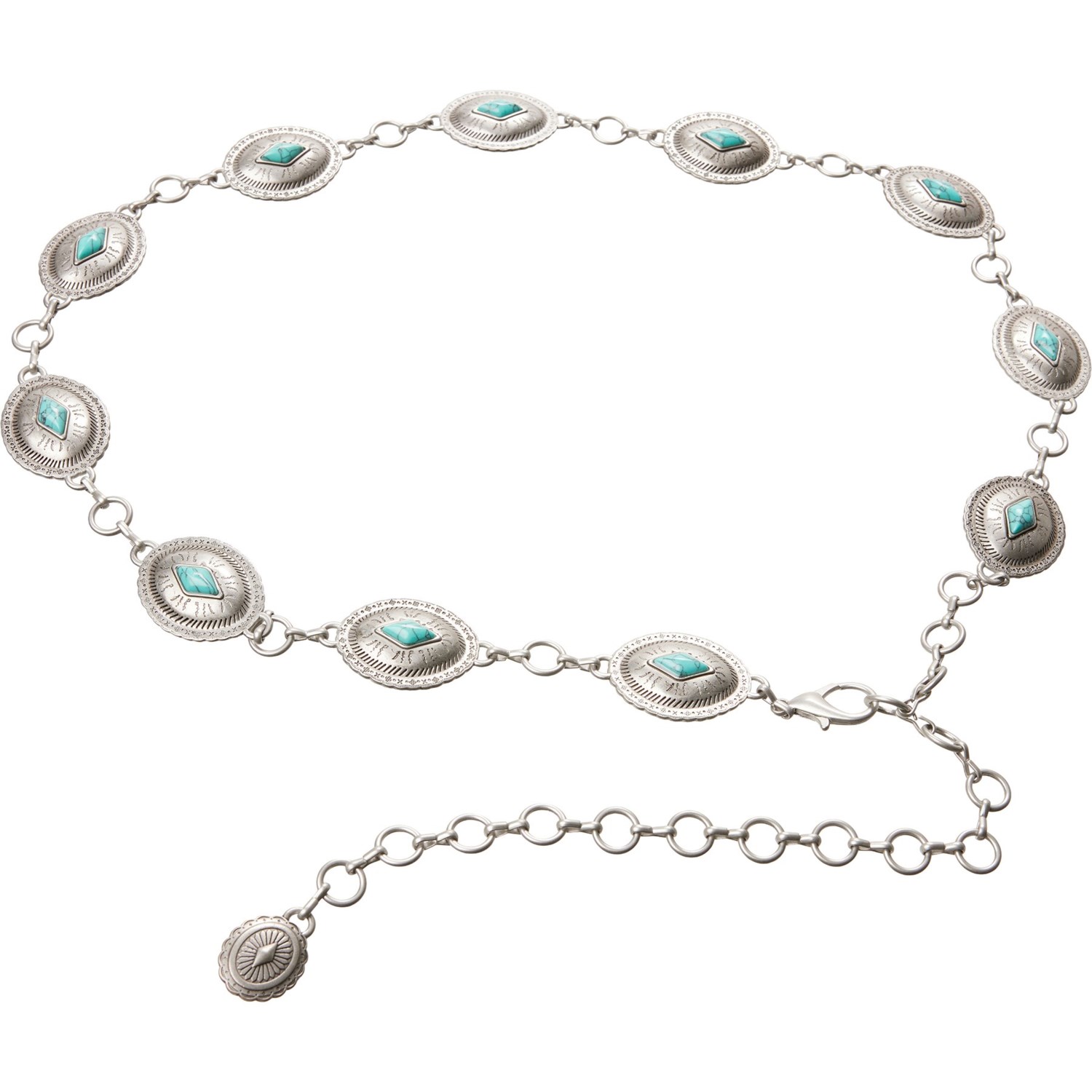 (取寄) ベーシック ターコイズ オーバル コンチョ チェイン ベルト Most Wanted Basic Turquoise Oval ..