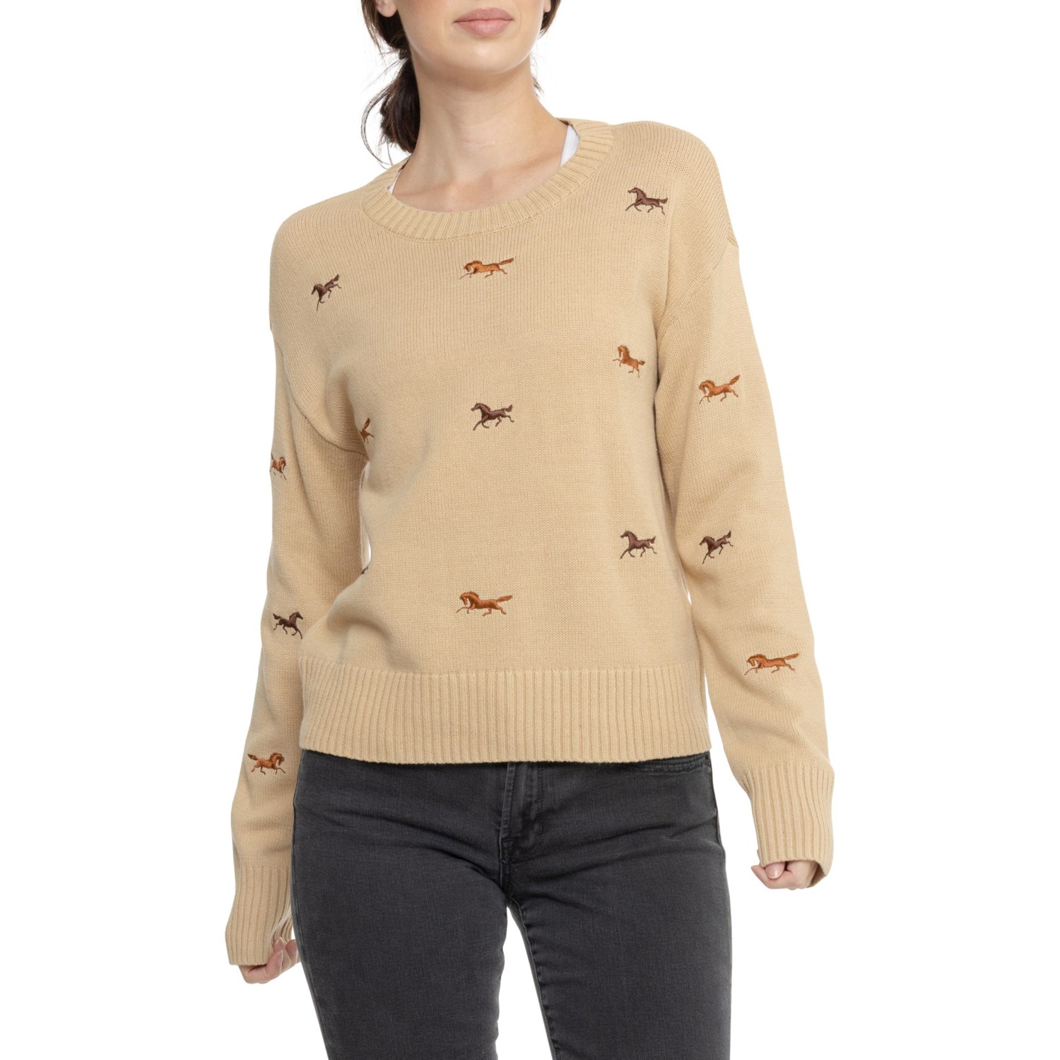 (取寄) ラッキーブランド ホースシュー クルー ネック セーター Lucky Brand Horseshoe Crew Neck Swea..