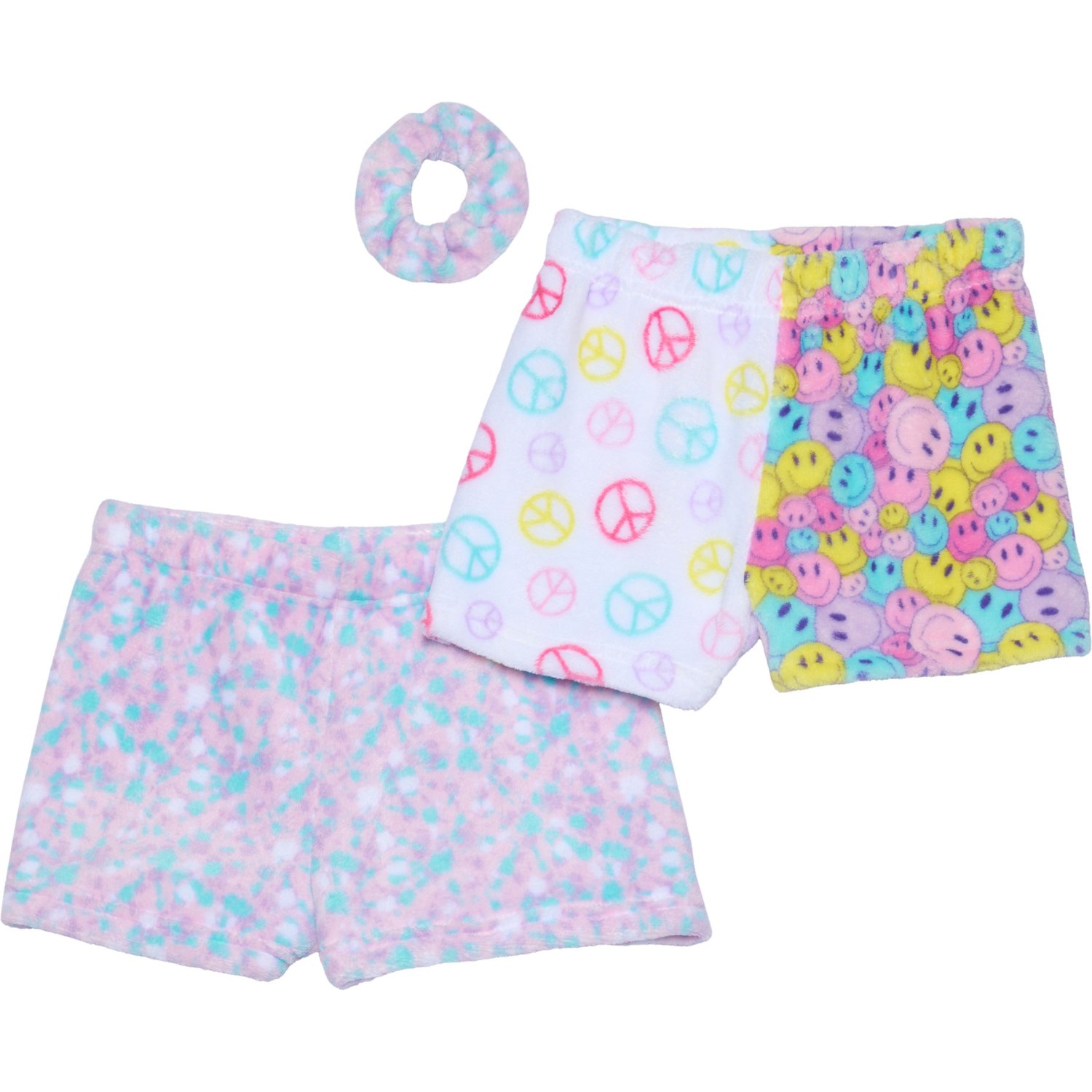 (取寄) ビッグ ガールズ プラッシュ スリープ ショーツ ウィズ ヘアバンド - 2-パック HAPPY THREADS Big Girls Plush Sleep Shorts with Hairband - 2-Pack Lavender