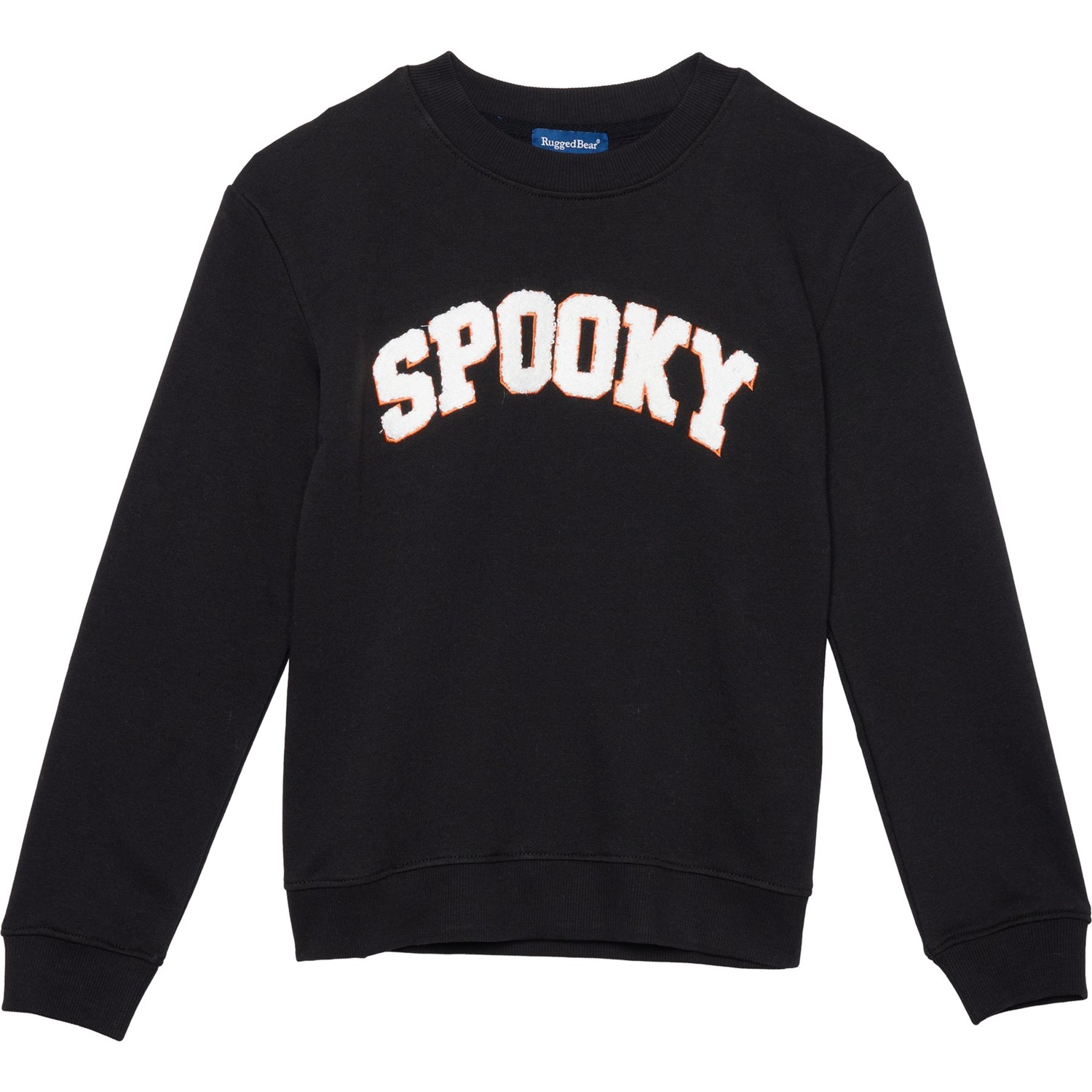 (取寄) ラギッドベアー ボーイズ アンド ガールズ ハロウィーン エンブロイダー スウェットシャツ Rugged Bear Boys and Girls Halloween ”Spooky” Embroidered Sweatshirt Black