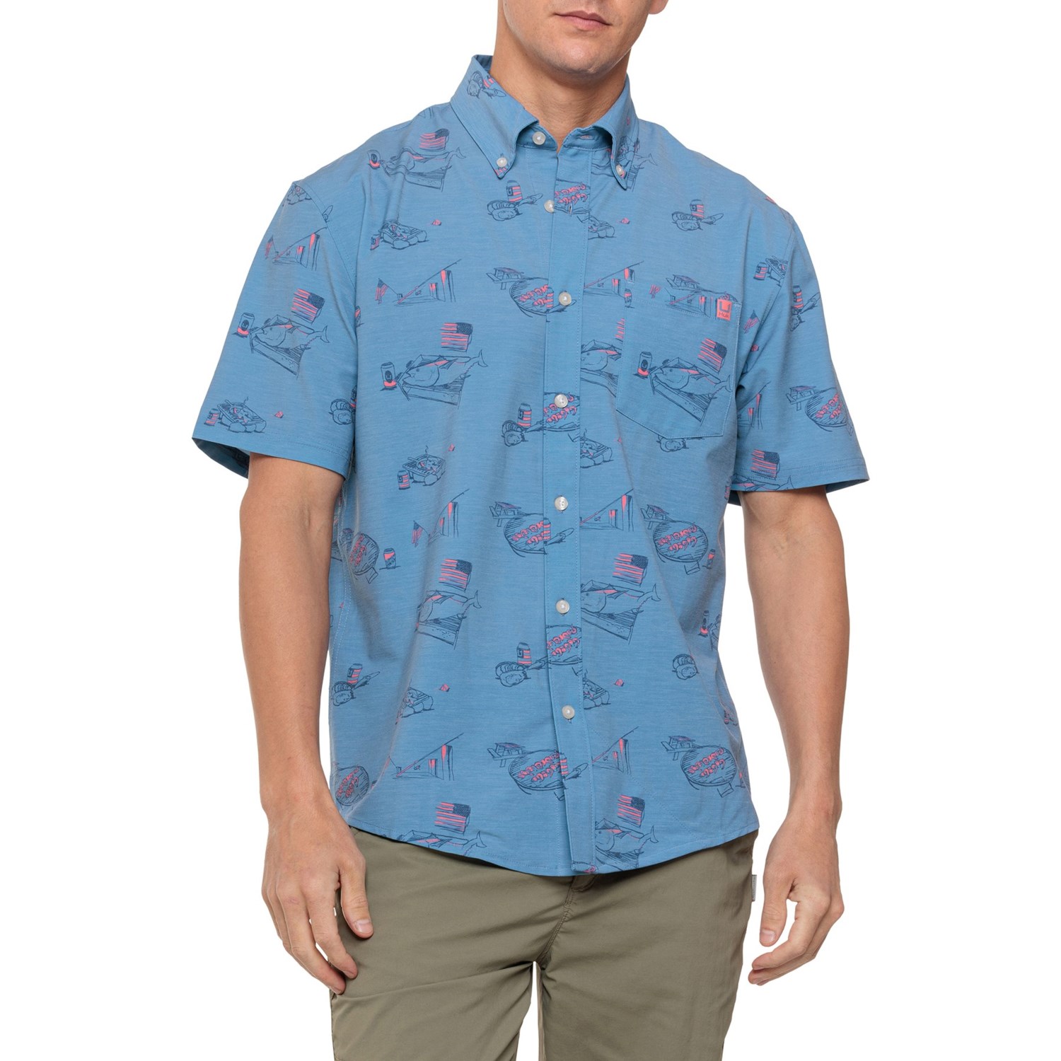 (取寄) ハック アメリクッキン コナ シャツ - Upf 30+, ショート スリーブ Huk Americookin Kona Shirt..