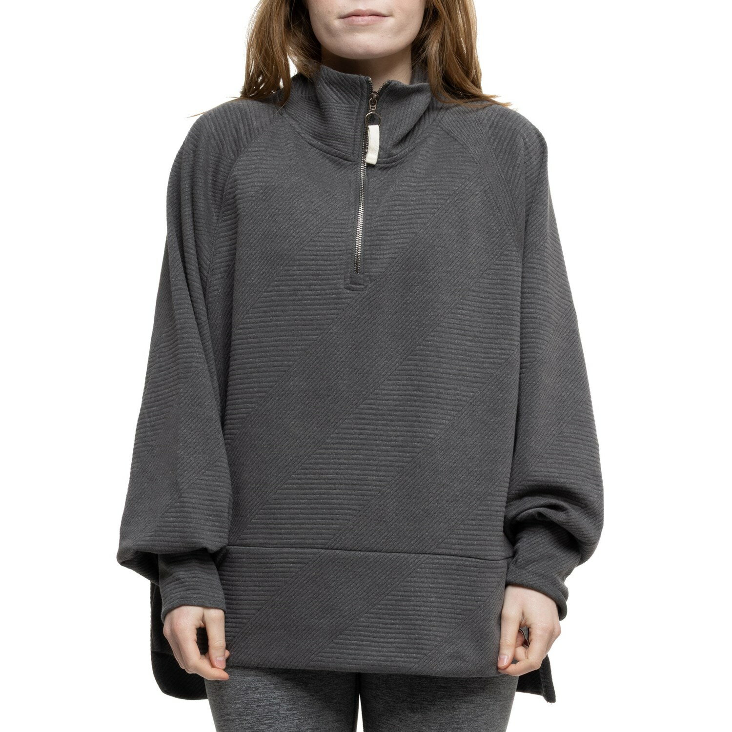 (取寄) balanceコレクション ホイットリー テクスチャー シャツ - ジップ ネック, ロング スリーブ Balance Collection Whitley Textured Shirt - Zip Neck, Long Sleeve H.Black