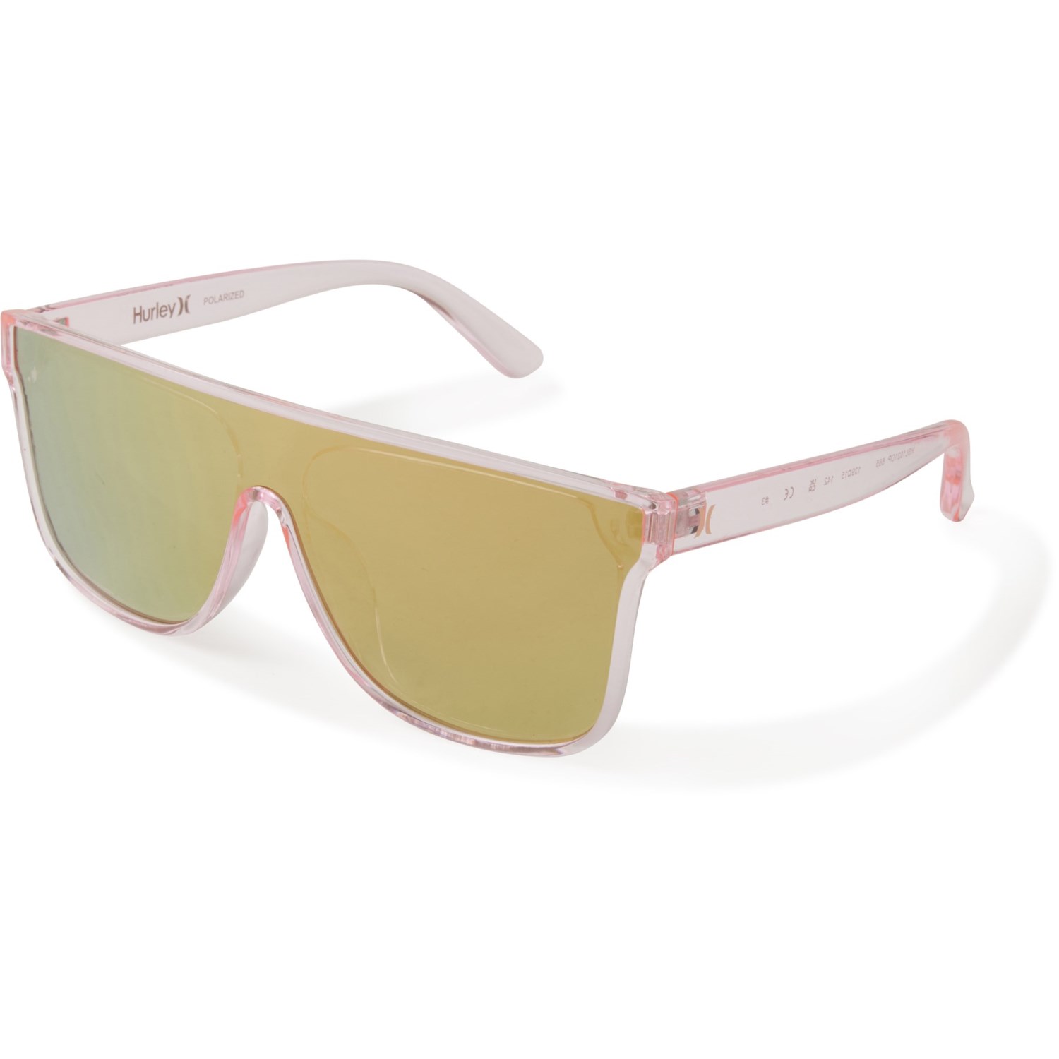 (取寄) ハーレー オーバーサイズ シールド サングラス - ポーラライズド ミラー レンジズ Hurley Oversized Flat-Top Shield Sunglasses - Polarized Mirror Lenses Pink