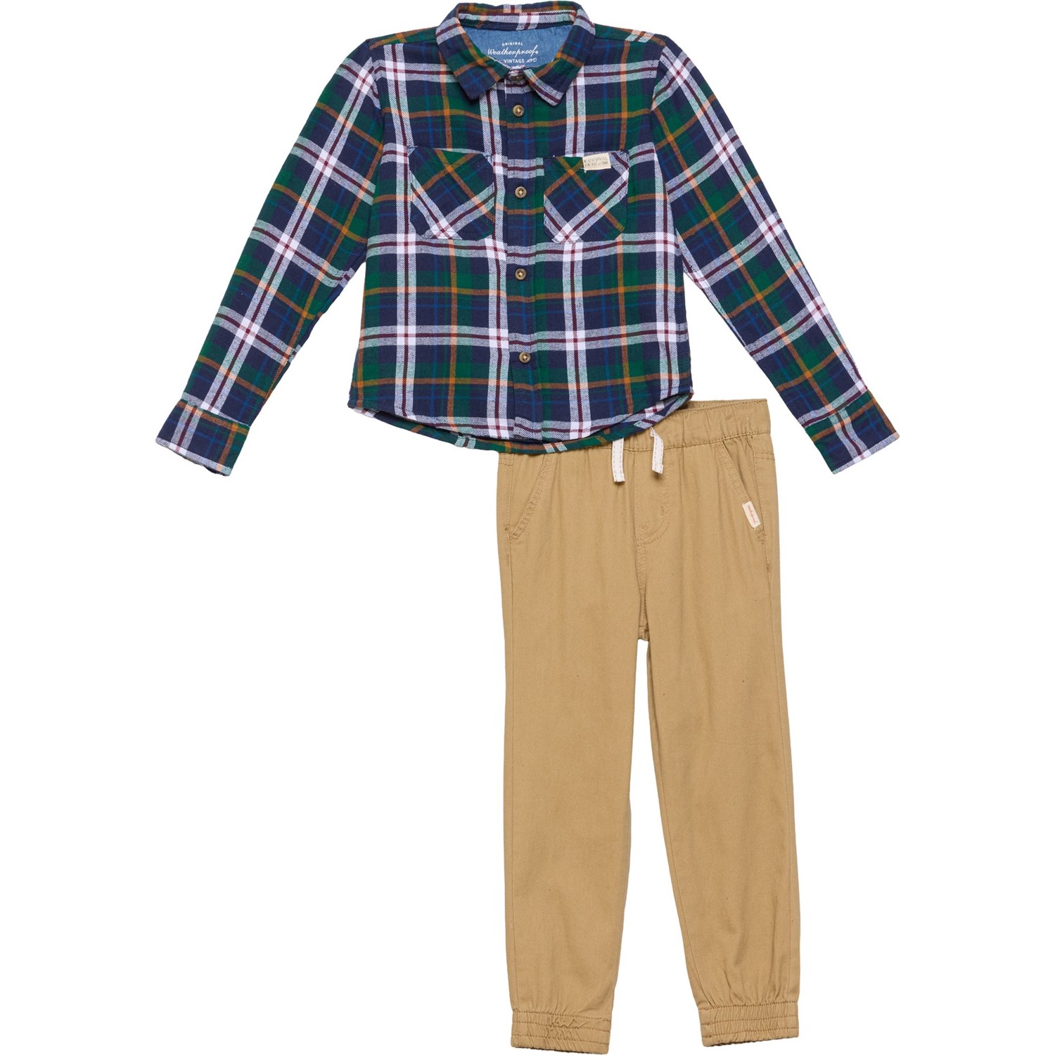 (取寄) ウェザープルーフヴィンテージ リトル ボーイズ フランネル シャツ アンド パンツ セット - ロ..