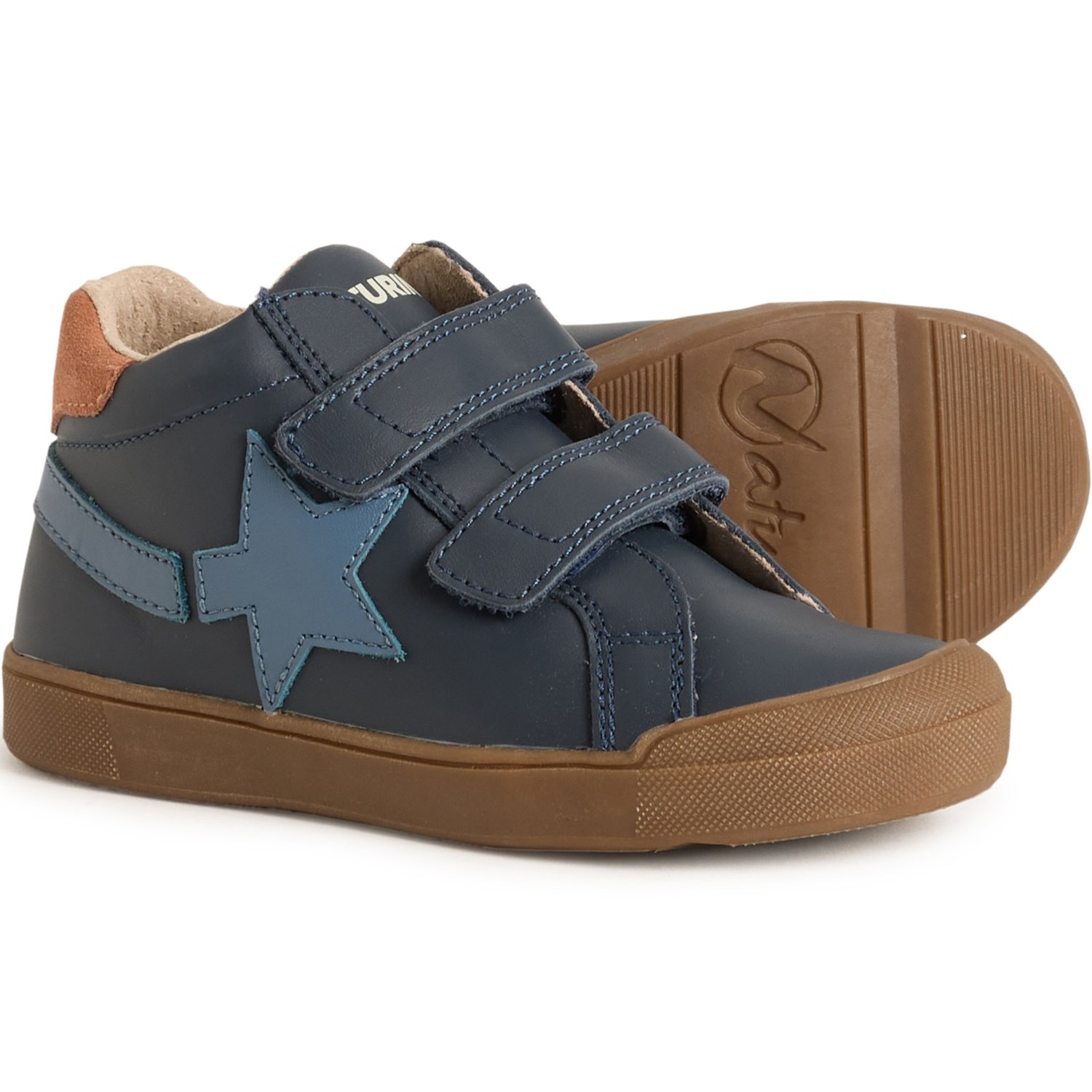 (取寄) ナチュリーノ ボーイズ Vl スニーカー - レザー Naturino Boys Singery VL Sneakers - Leather Navy-Celeste