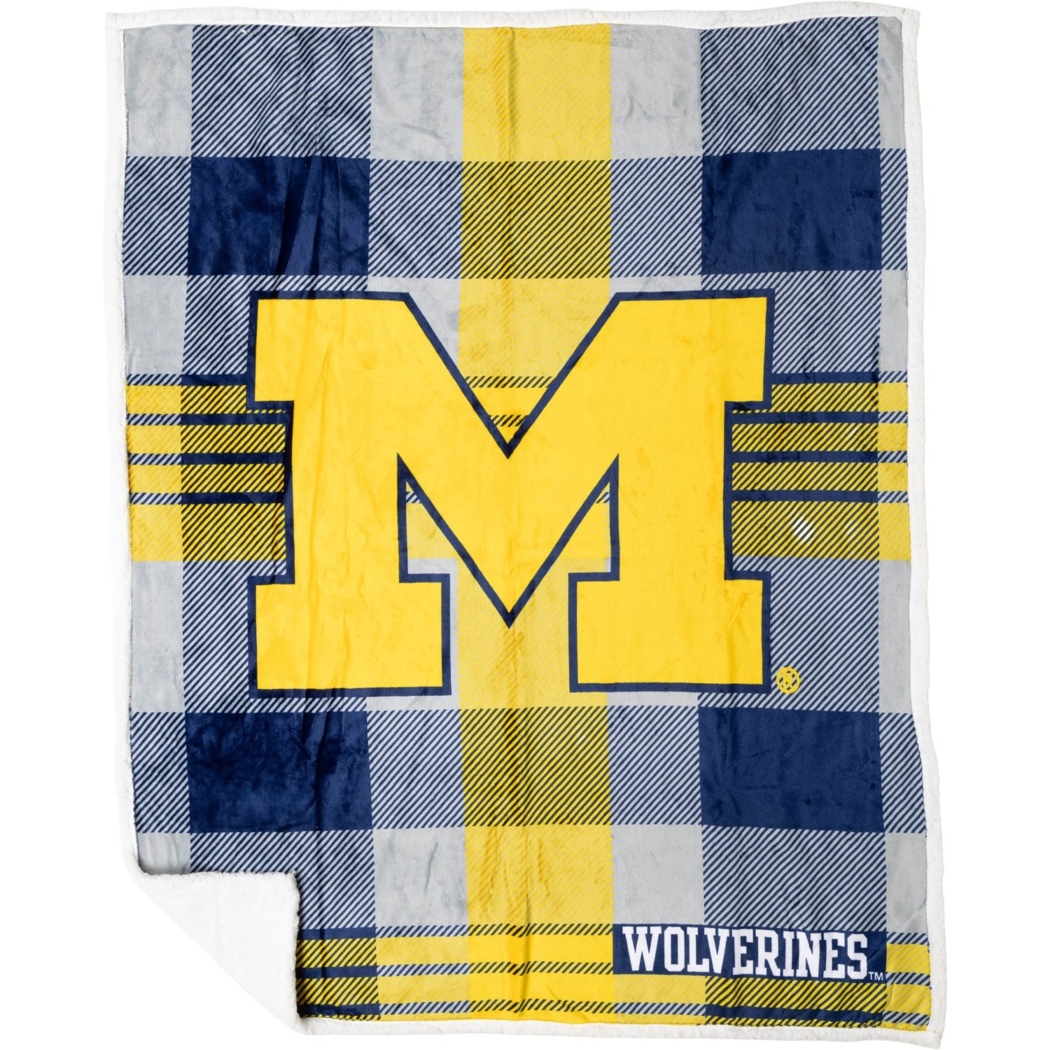 (取寄) ミシガン ウルヴァリンズ プレイド スティール シルク タッチ シェルパ スロー ブランケット - Pegasus Michigan Wolverines Plaid Steel Silk Touch Sherpa Throw Blanket - 60x70" Multi
