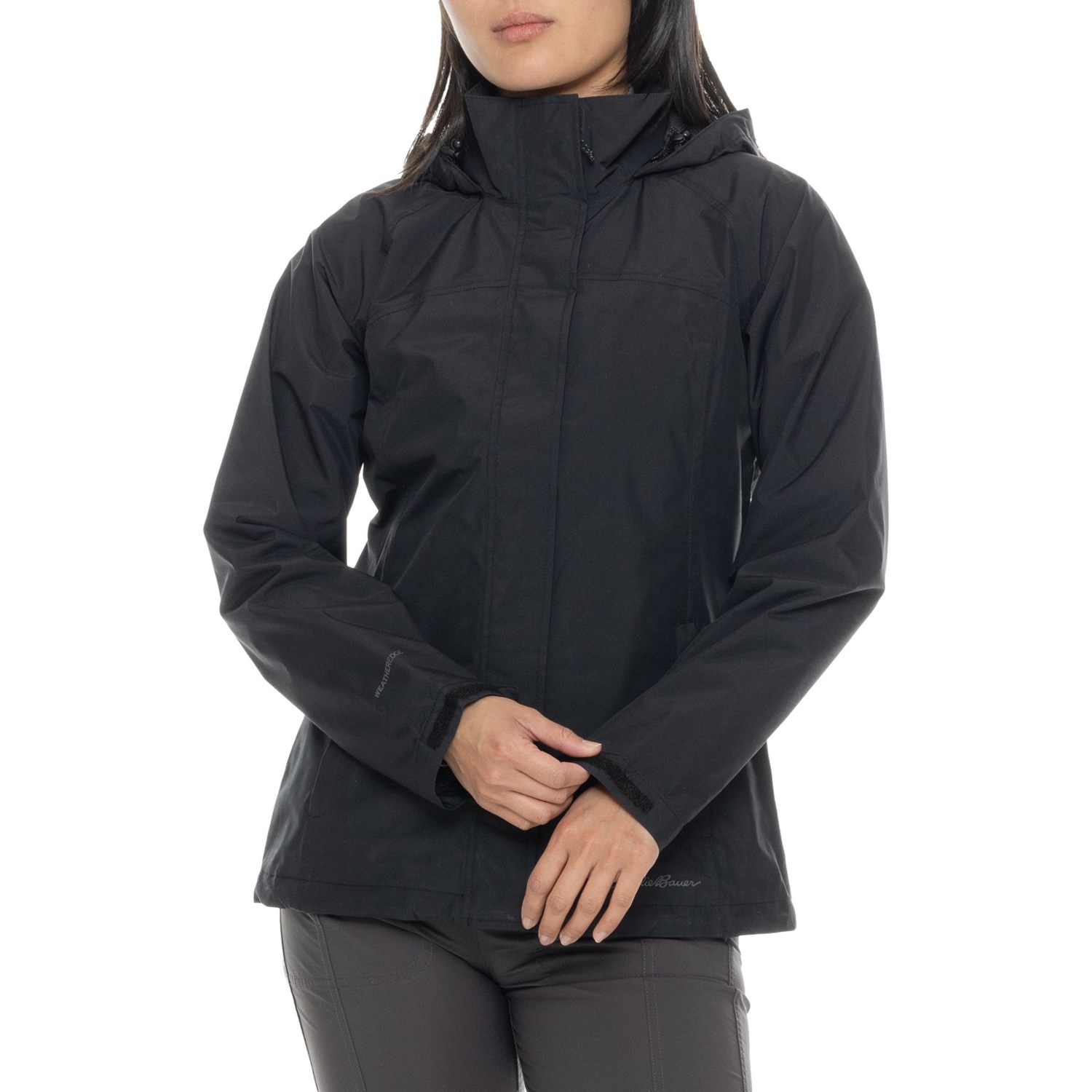 (取寄) エディーバウアー パッカブル レインフォイル ジャケット - ウォータープルーフ Eddie Bauer Packable Rainfoil Jacket - Waterproof Black