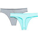 (取寄) テラマー シームレス ハイ-パフォーマンス パンティ - 2-パック, トングス Terramar Seamless High-Performance Panties - 2-Pack, Thongs Sea Spray/Grey Melange