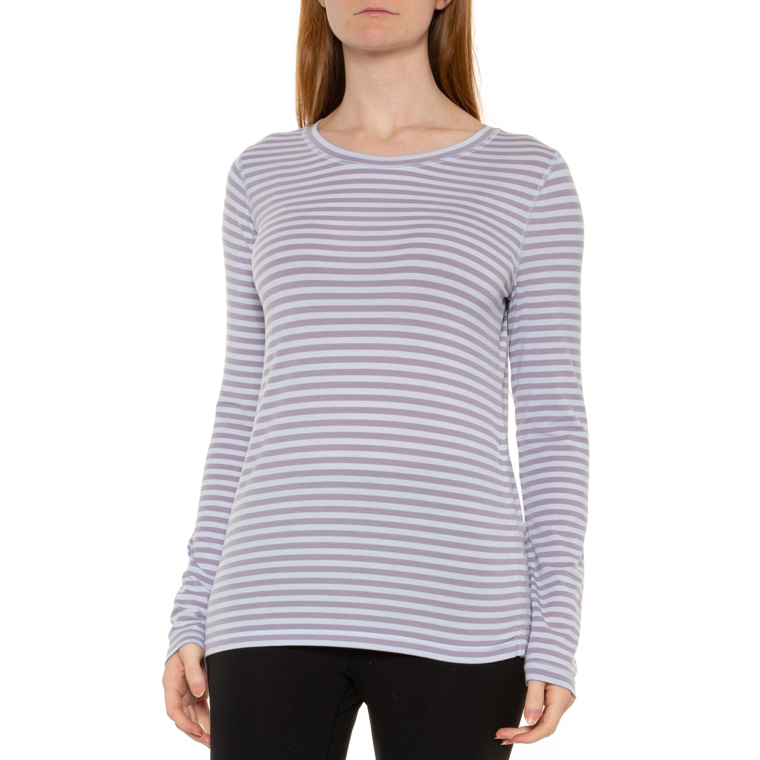 () CfB[o ~M Lt  jbg Vc - O X[u Indyeva Milgin LT II Knit Shirt - Long Sleeve Fresh Blue Dusty Plum Stripe