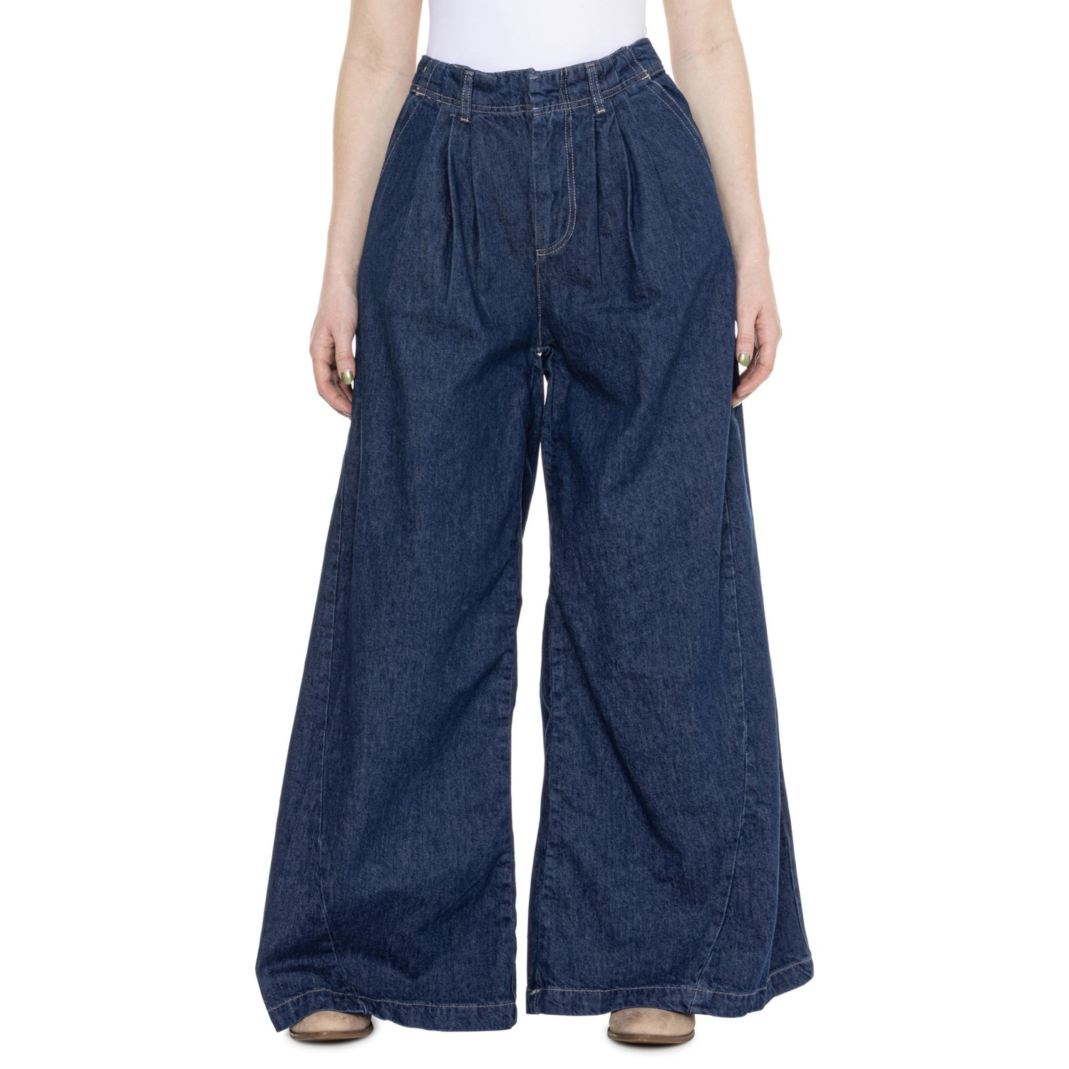 () t[s[v CNCmbNX Ch-bO W[Y Free People Equinox Wide-Leg Jeans Ritual Blue