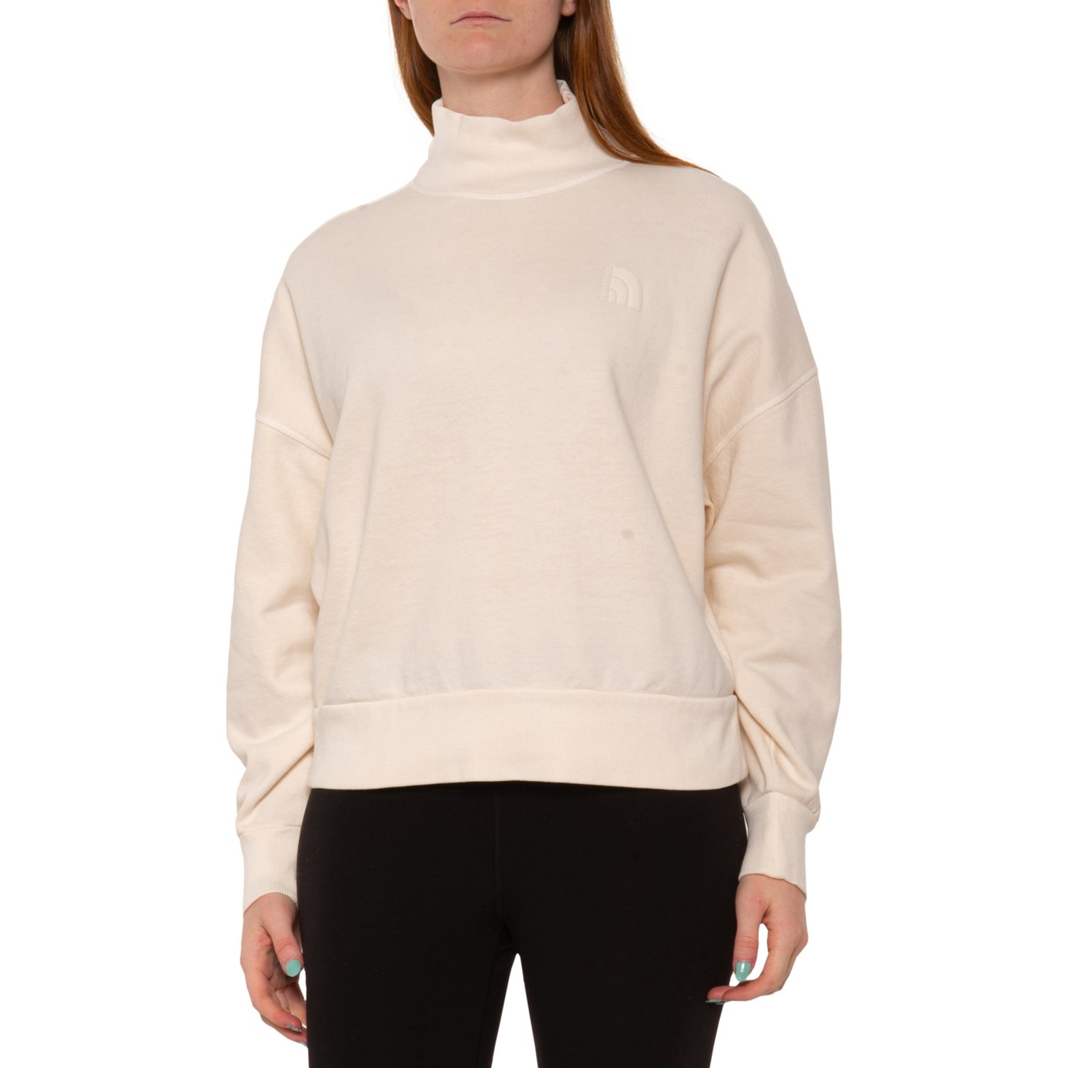 () m[XtFCX K[g_C bN lbN XEFbgVc The North Face Garment-Dyed Mock Neck Sweatshirt Gardenia White