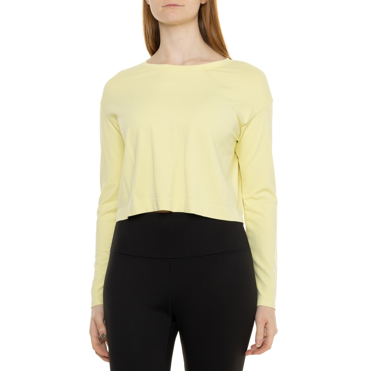 () AoCA{Jh V[X Nbv Vc - O X[u A by Avocado Seamless Crop Shirt - Long Sleeve Citron