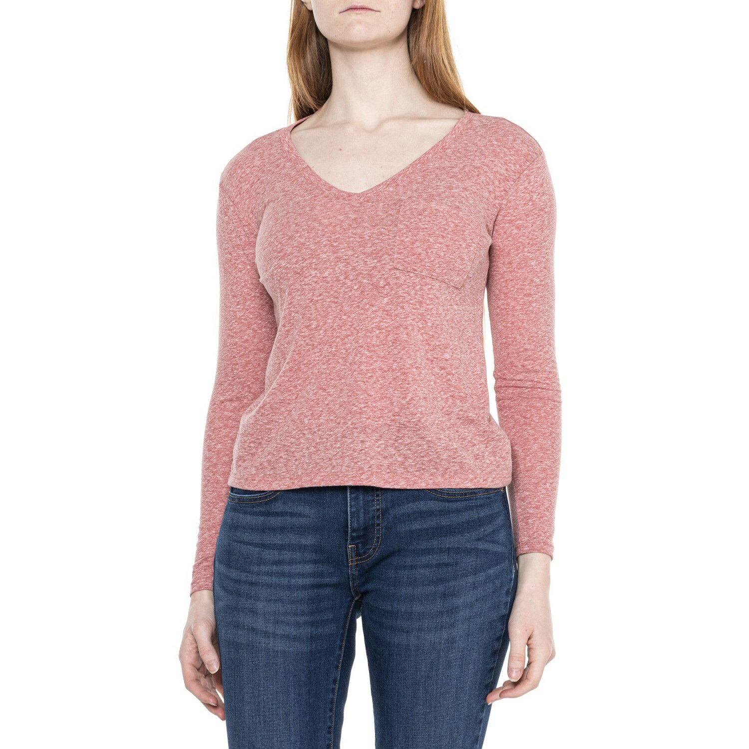 () eChN[WOJpj[ V-lbN |Pbg Vc - O X[u Telluride Clothing Company V-Neck Pocket Shirt - Long Sleeve Withered Rose