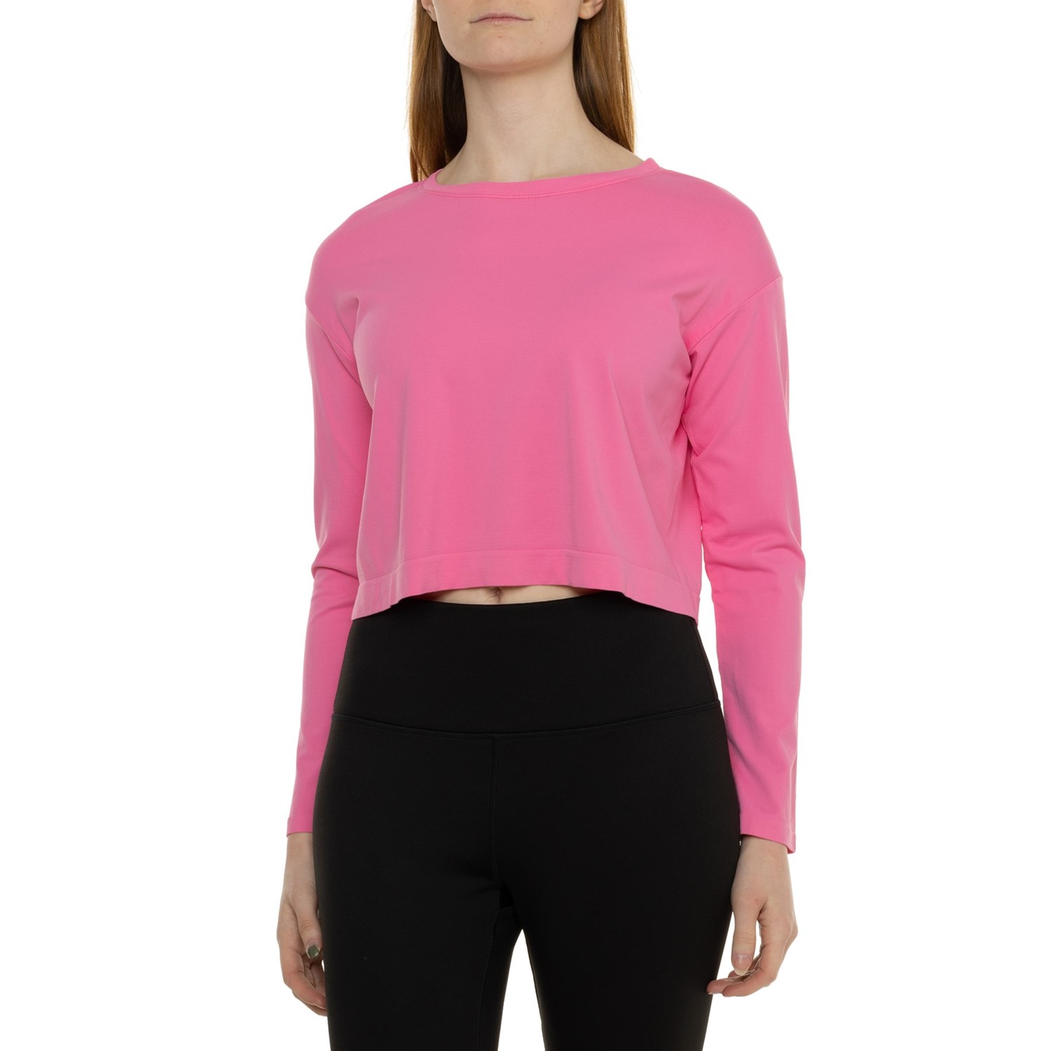 () AoCA{Jh V[X Nbv Vc - O X[u A by Avocado Seamless Crop Shirt - Long Sleeve Pink Cosmos