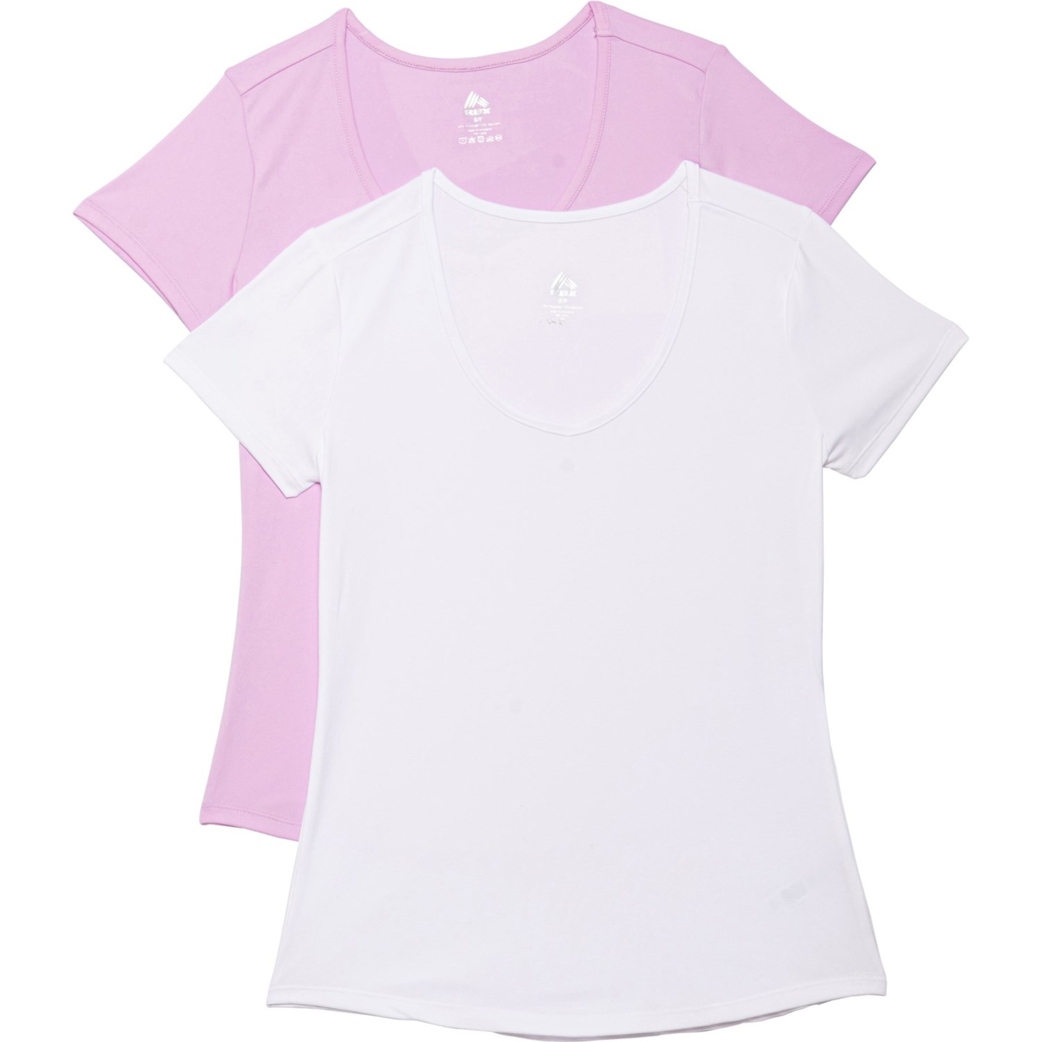 () RBX V-lbN Vc - 2-pbN, V[g X[u RBX V-Neck Shirt - 2-Pack, Short Sleeve White & Violet Ice