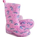 (取寄) ガールズ レイン ブーツ - ウォータープルーフ Capelli Girls Rain Boots - Waterproof Print Pink Unicorns