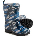 (取寄) ボーイズ レイン ブーツ - ウォータープルーフ Capelli Boys Rain Boots - Waterproof Print Blue Sharks