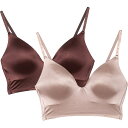 () _XL }CNt@Co[ OC oW u - 2-pbN, C[ t[ Danskin Microfiber Longline Plunge Bra - 2-Pack, Wire Free Dark Mocha, Taupe Stone