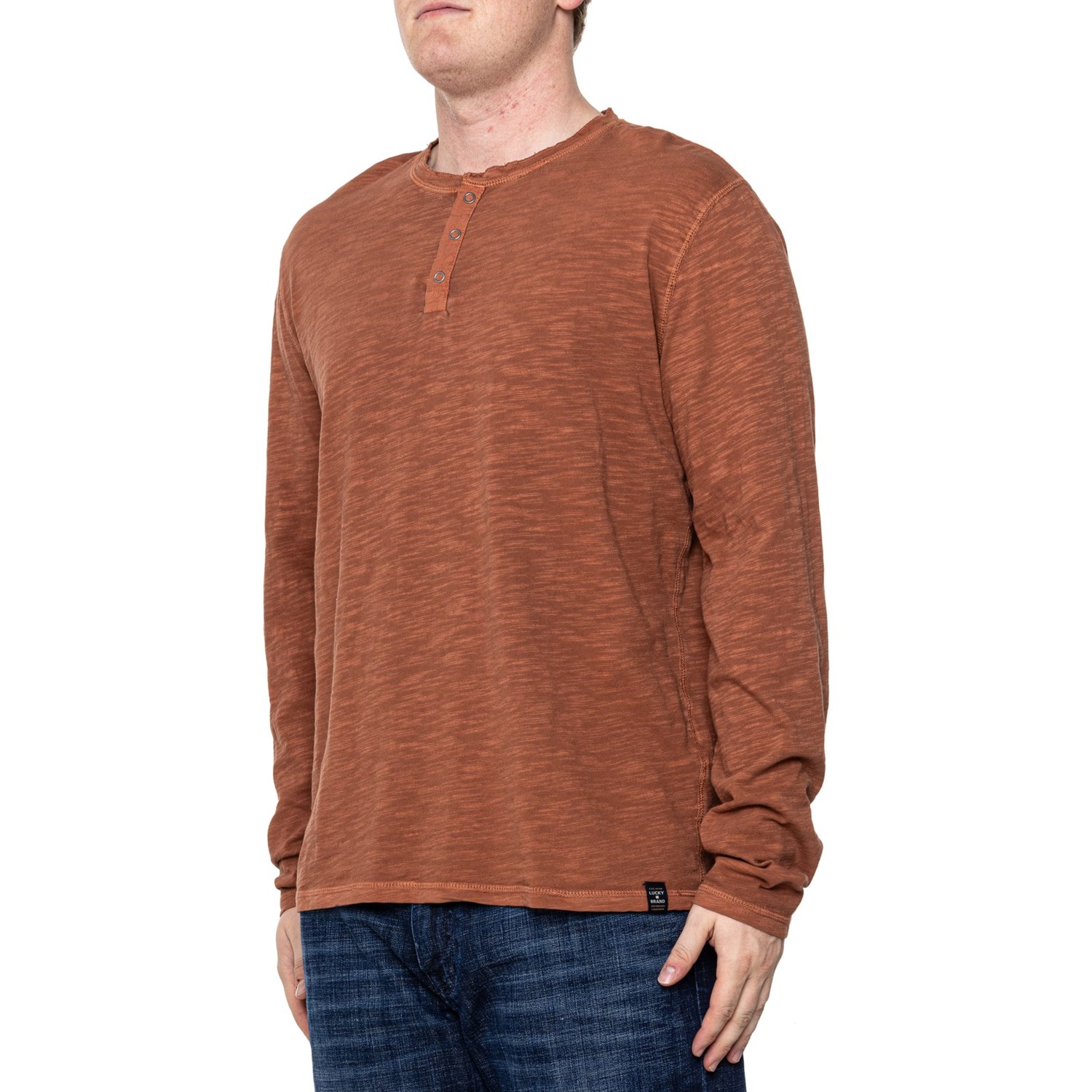 () å֥ å  إ꡼  -  ꡼ Lucky Brand Solid Slub Henley Shirt - Long Sleeve Sequoia