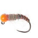 () 󥿥ʥե饤ѥˡ  å ˥ ե饤 -  Montana Fly Company Jig Amex Nymph Fly - Dozen Natural Rainbow/Hot Orange Bead