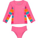 (取寄) スピード トドラー ガールズ ラッシュ ガード アンド ビキニ ボトム セット - Upf 50以上, ロング スリーブ Speedo Toddler Girls Rash Guard and Bikini Bottoms Set - UPF 50+, Long Sleeve Pink