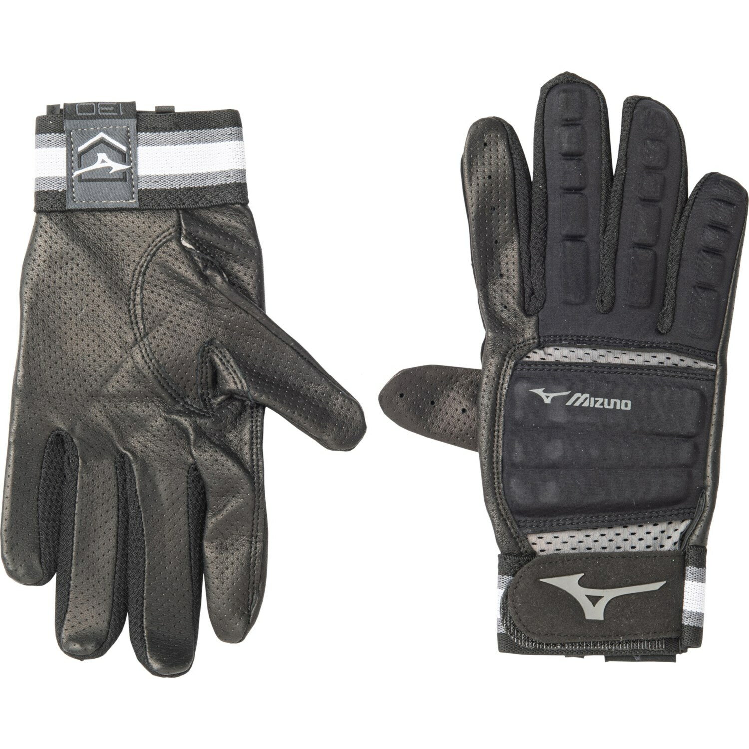 () ~Ym B-130 x[X{[ obeBO O[u Mizuno B-130 Baseball Batting Gloves Black/Charcoal