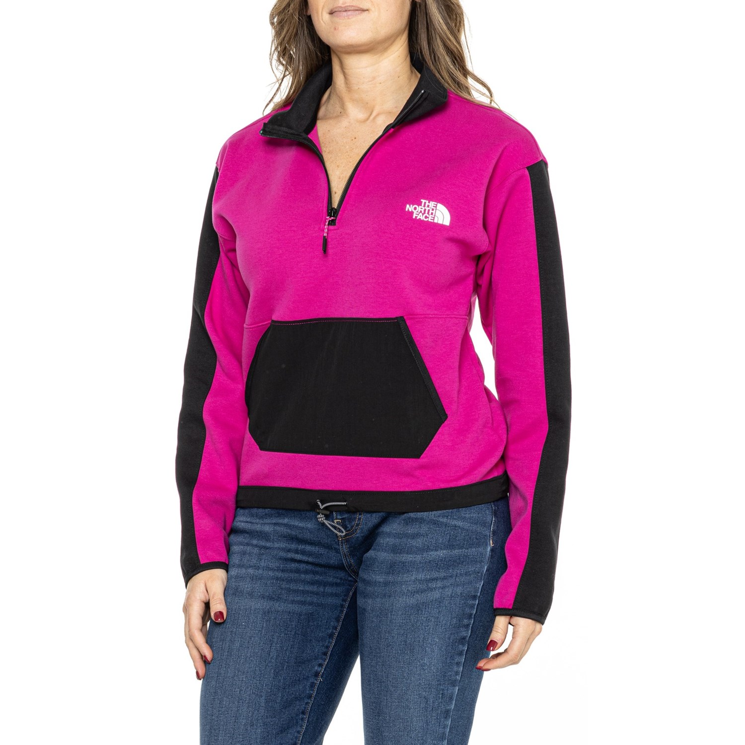 () m[XtFCX ebN Nbv XEFbgVc - Wbv lbN The North Face Tech Crop Sweatshirt - Zip Neck Fuschia Pink