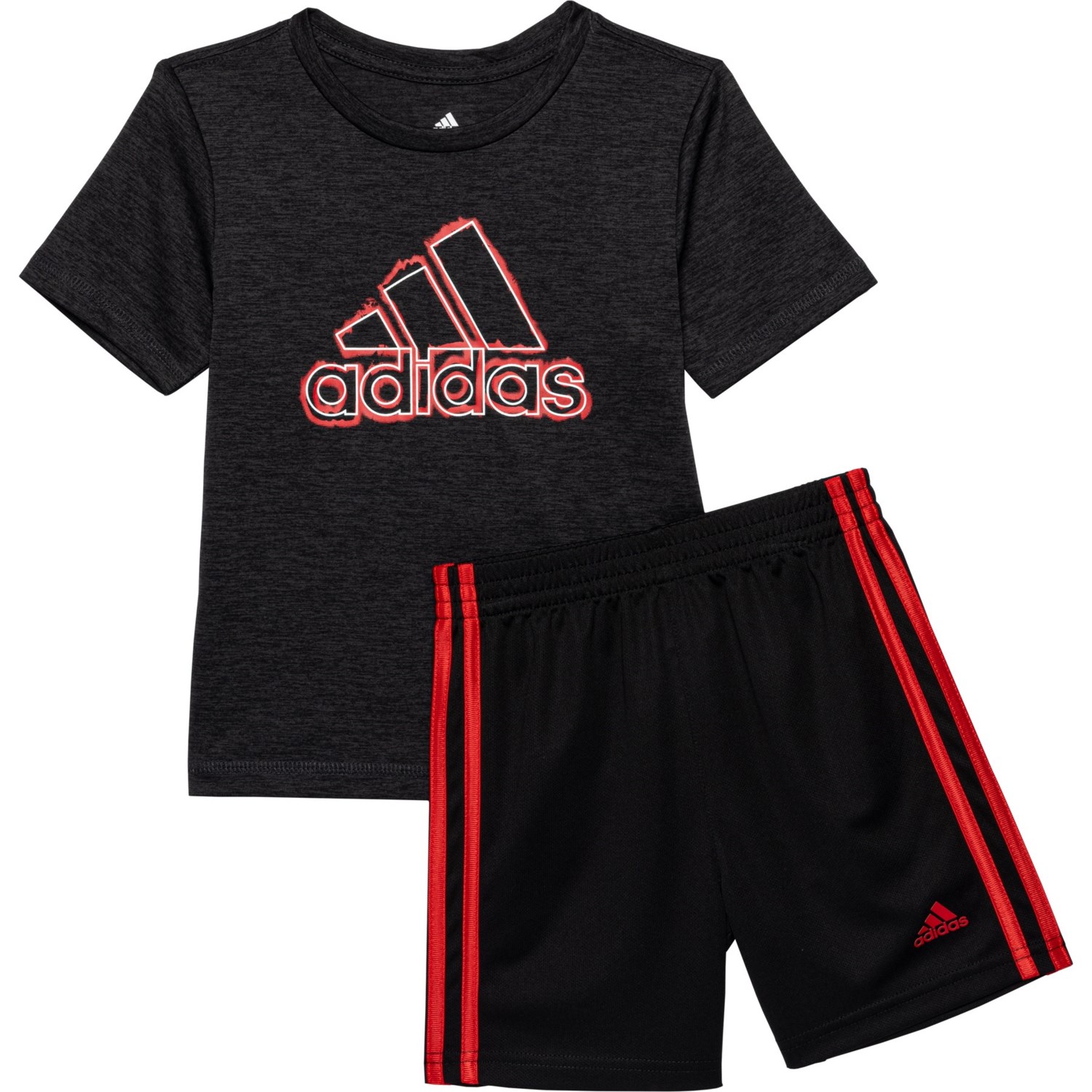 (取寄) アディダス トドラー ボーイズ グラフィック T-シャツ アンド ショーツ セット - ショート スリーブ adidas Toddler Boys Graphic T-Shirt and Shorts Set - Short Sleeve Black