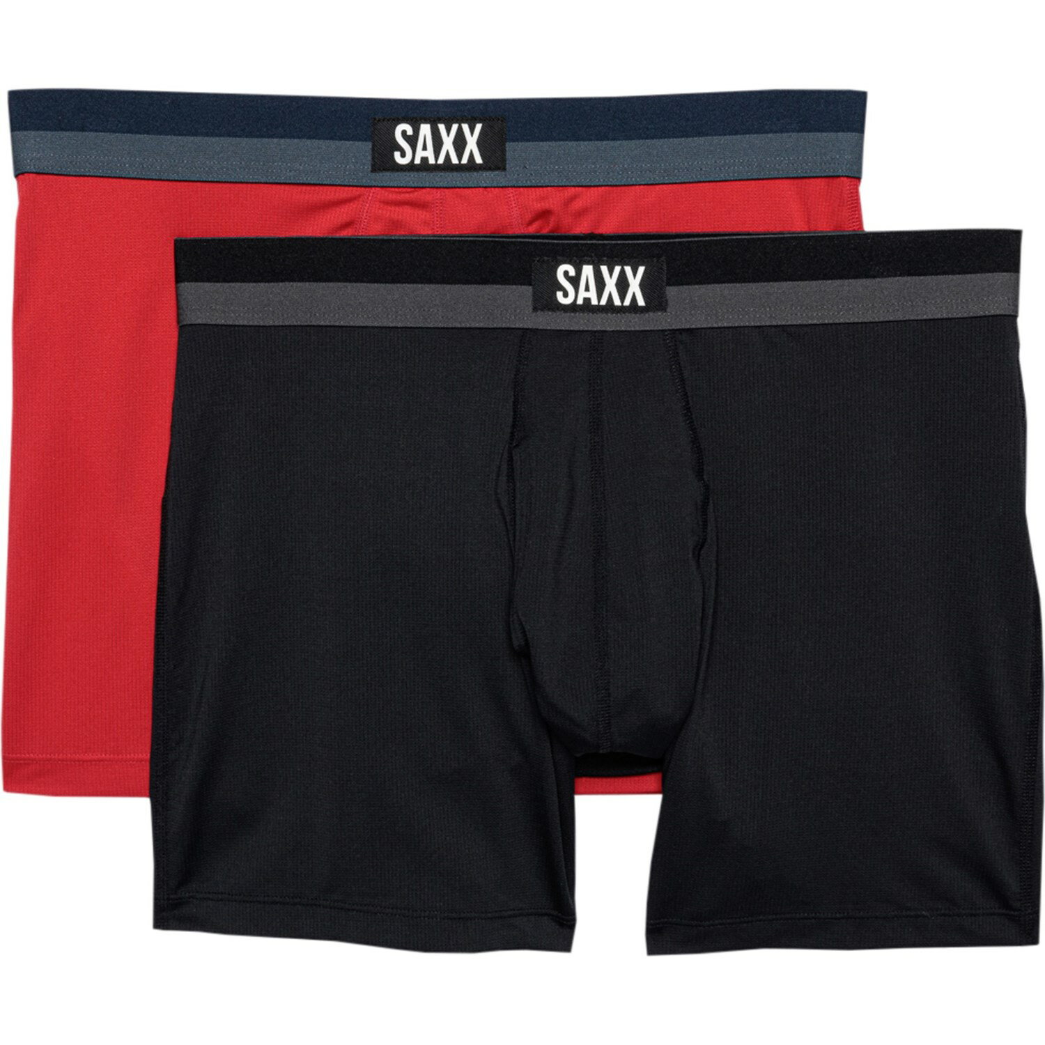 () å ݡ å ܥ ֥꡼ - 2-ѥå SAXX Sport Mesh Boxer Briefs - 2-Pack Cherry/Black