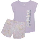 () AfB_X gh[ K[Y T-Vc Ah E[u V[c Zbg - V[g X[u adidas Toddler Girls T-Shirt and Woven Shorts Set - Short Sleeve Light Purple