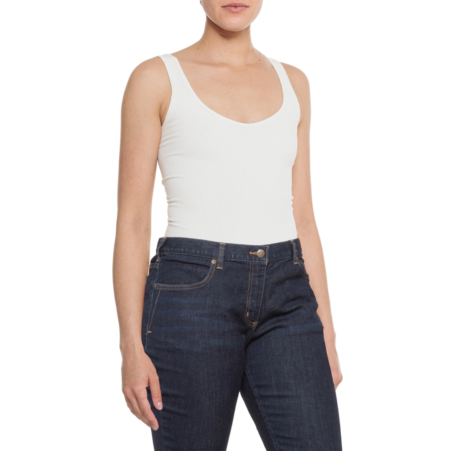 () t[s[v Xyz {fBX[c - X[uX Free People XYZ Bodysuit - Sleeveless White