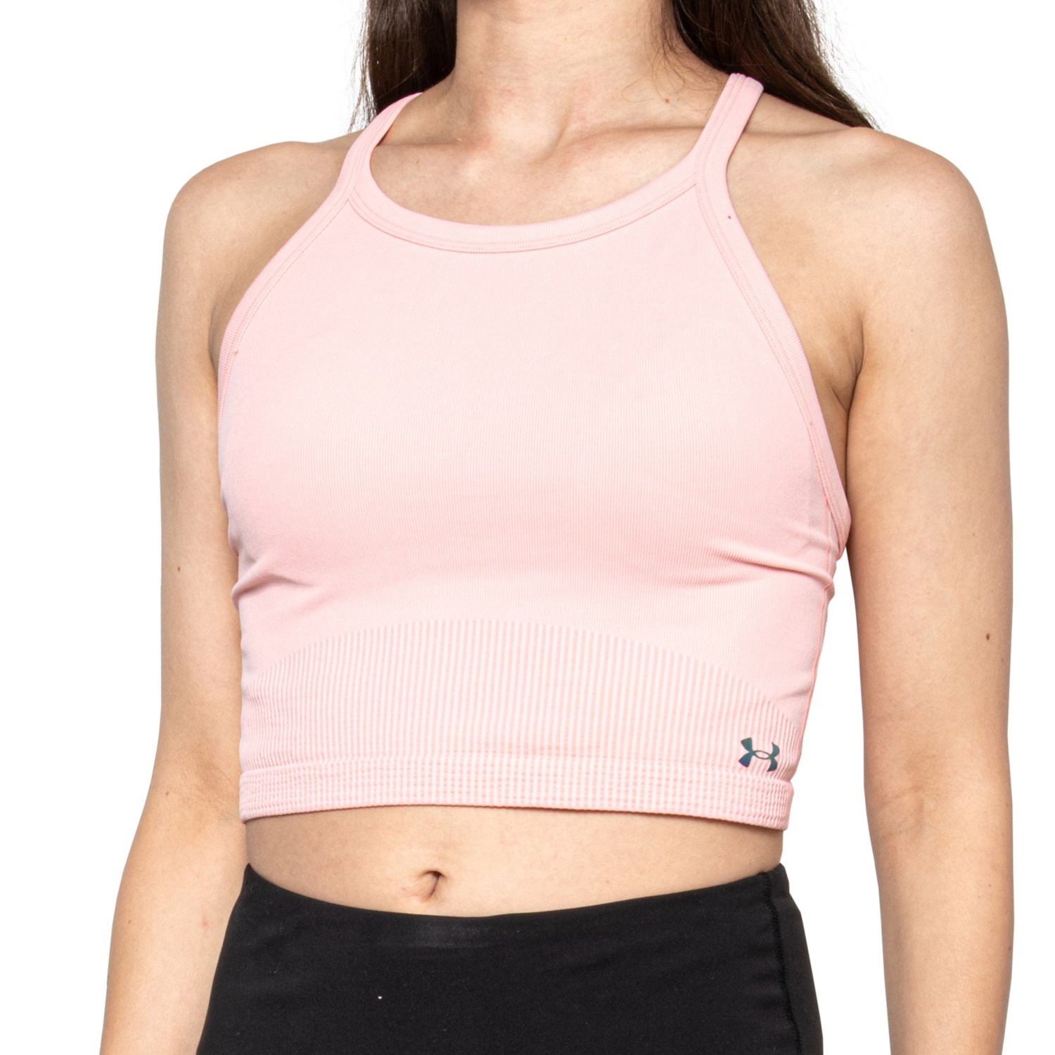 () A_[A[}[ q[gMA bV V[X Nbv ^N gbv Under Armour HeatGear Rush Seamless Crop Tank Top Posh Pink