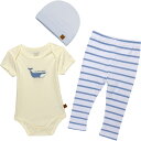 () Ct@g {[CY xCr[ {fBX[c pc Ah nbg Zbg - 3-s[X, V[g X[u LILA AND JACK Infant Boys Baby Bodysuit, Pants and Hat Set - 3-Piece, Short Sleeve Whale On Light Yellow/Light Blue Stripes