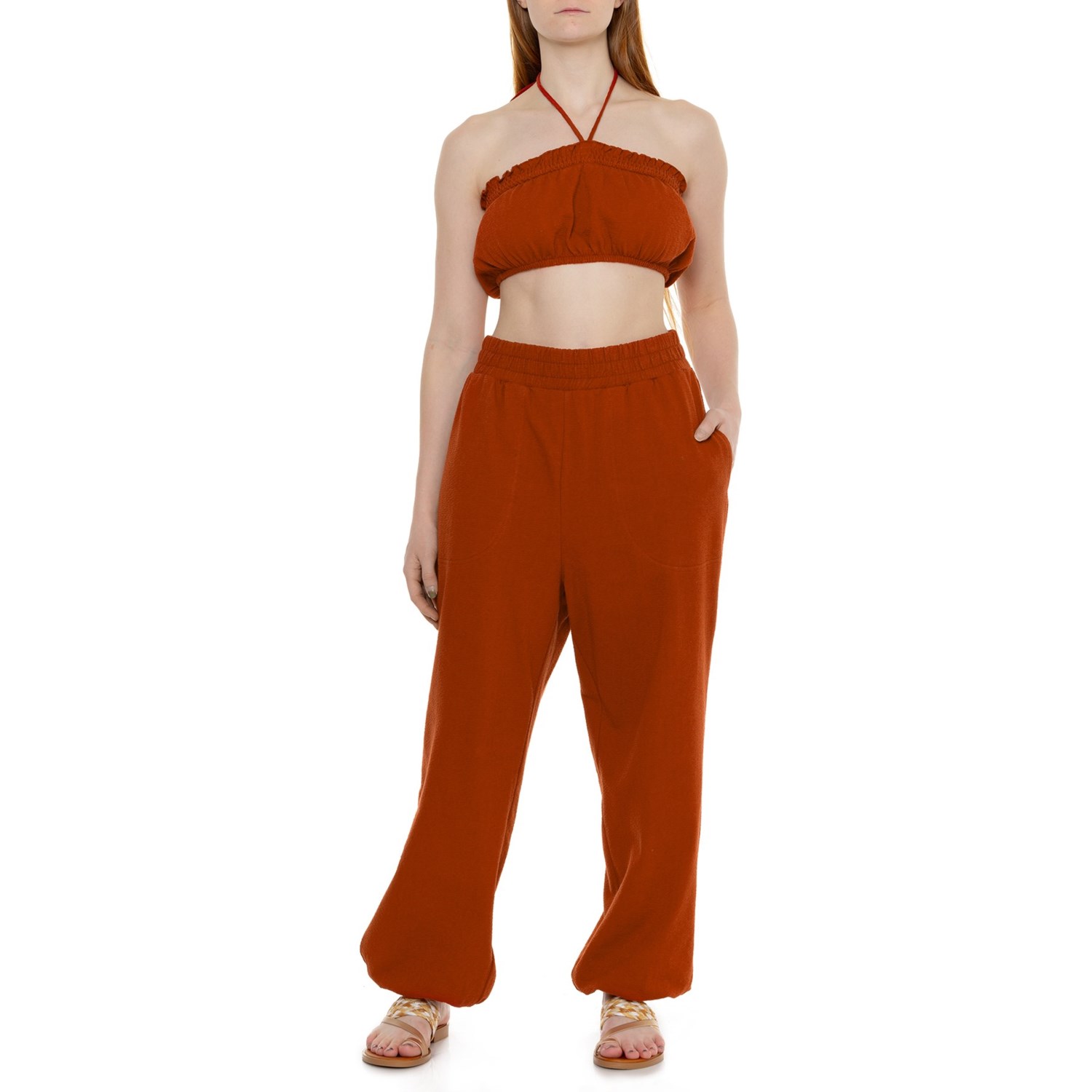 () t[s[v r[` hg L }C B[u z^[ gbv Ah pc Zbg - X[uX Free People Beach Don't Kill My Vibe Halter Top and Pants Set - Sleeveless Brown