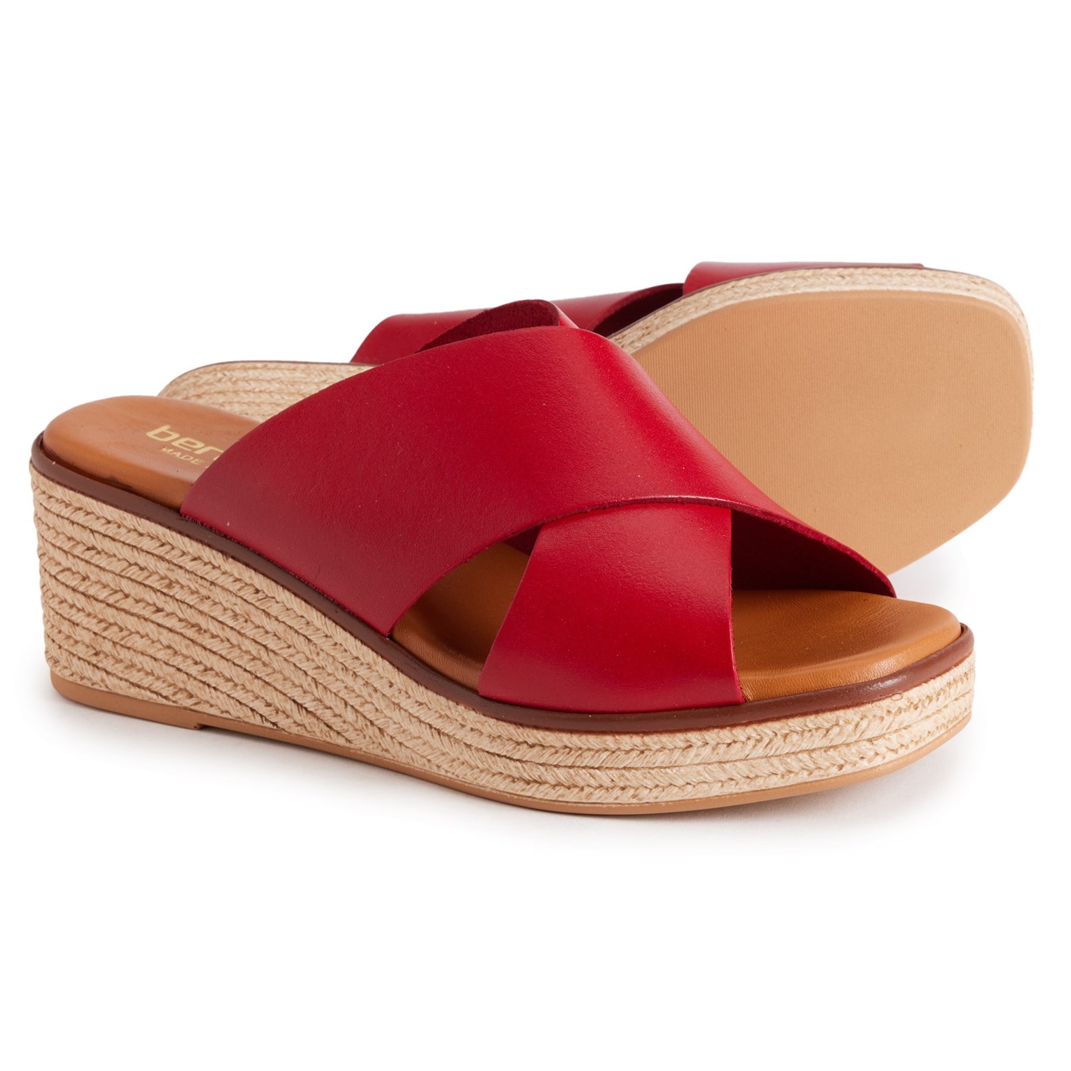 (取寄) ベルトゥーチ レディース メイド イン スペイン クロス-バンド ウェッジ サンダル BERTUCHI women Made in Spain Cross-Band Wedge Sandals (For Women) Red