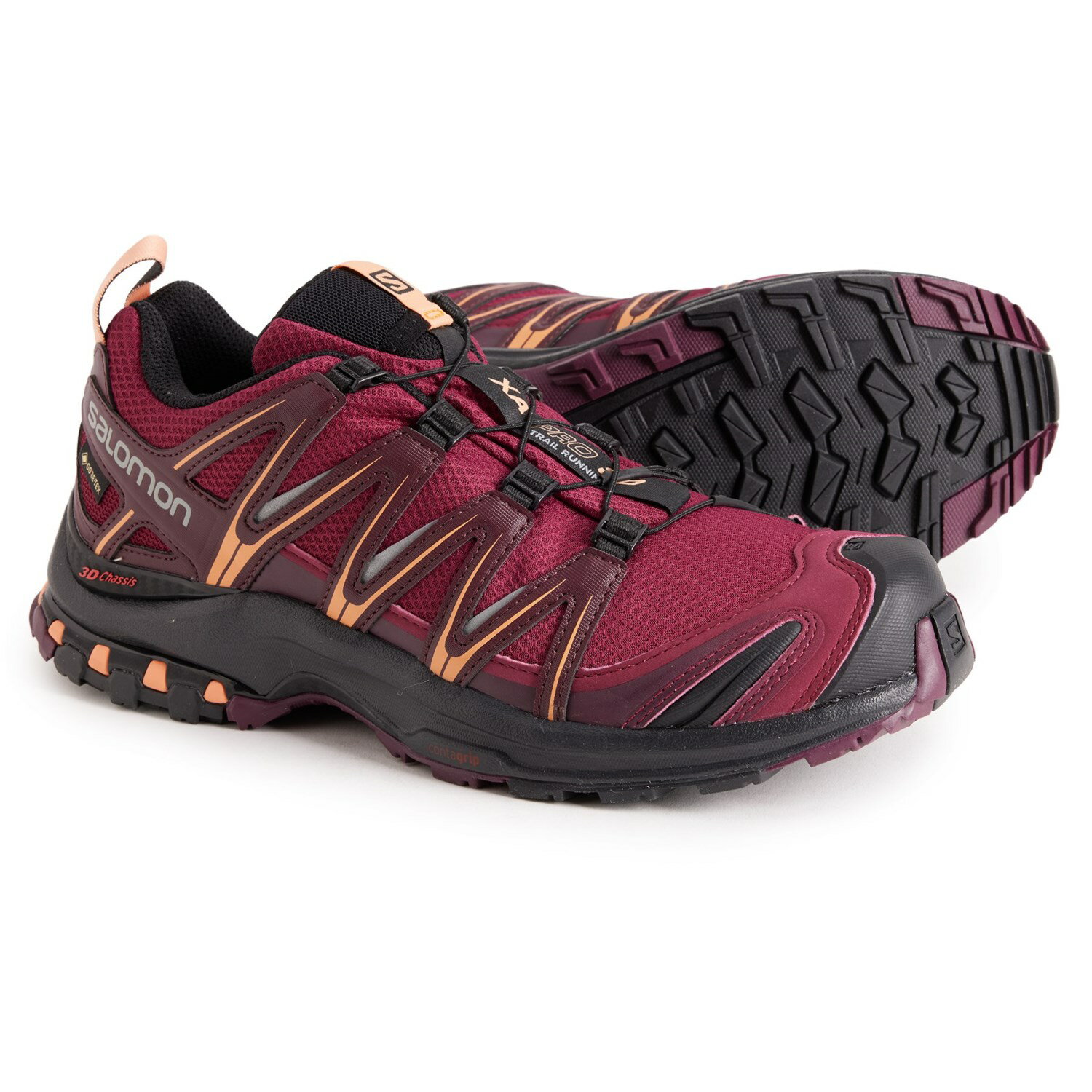 取寄 サロモン レディース ライトウェイト イクサ プロ 3D トレイル ランニング シューズ Salomon women Lightweight XA Pro 3D Fore-Tex Trail Running Shoes For Women Rhododendron/Wine