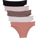 () _XL uh peB - 5-pbN, I[KjbN Rbg, rLj u[t Danskin Ribbed Panties - 5-Pack, Organic Cotton, Bikini Briefs Mineral Veil, Burnished Lilac, Serene Sunset, Eart