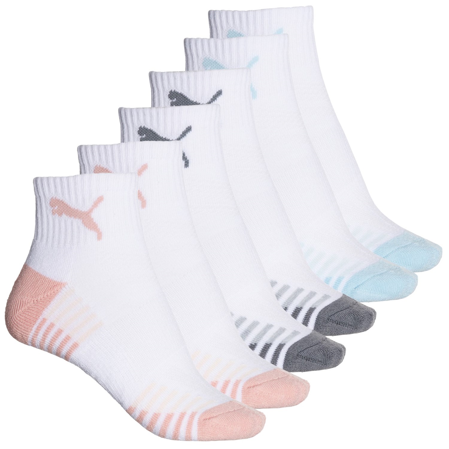 取寄 プーマ レディース ハーフ クッション テリー アルティメット トレーニング ソックス Puma women Half Cushion Terry Ultimate Training Socks For Women White/Light Pink