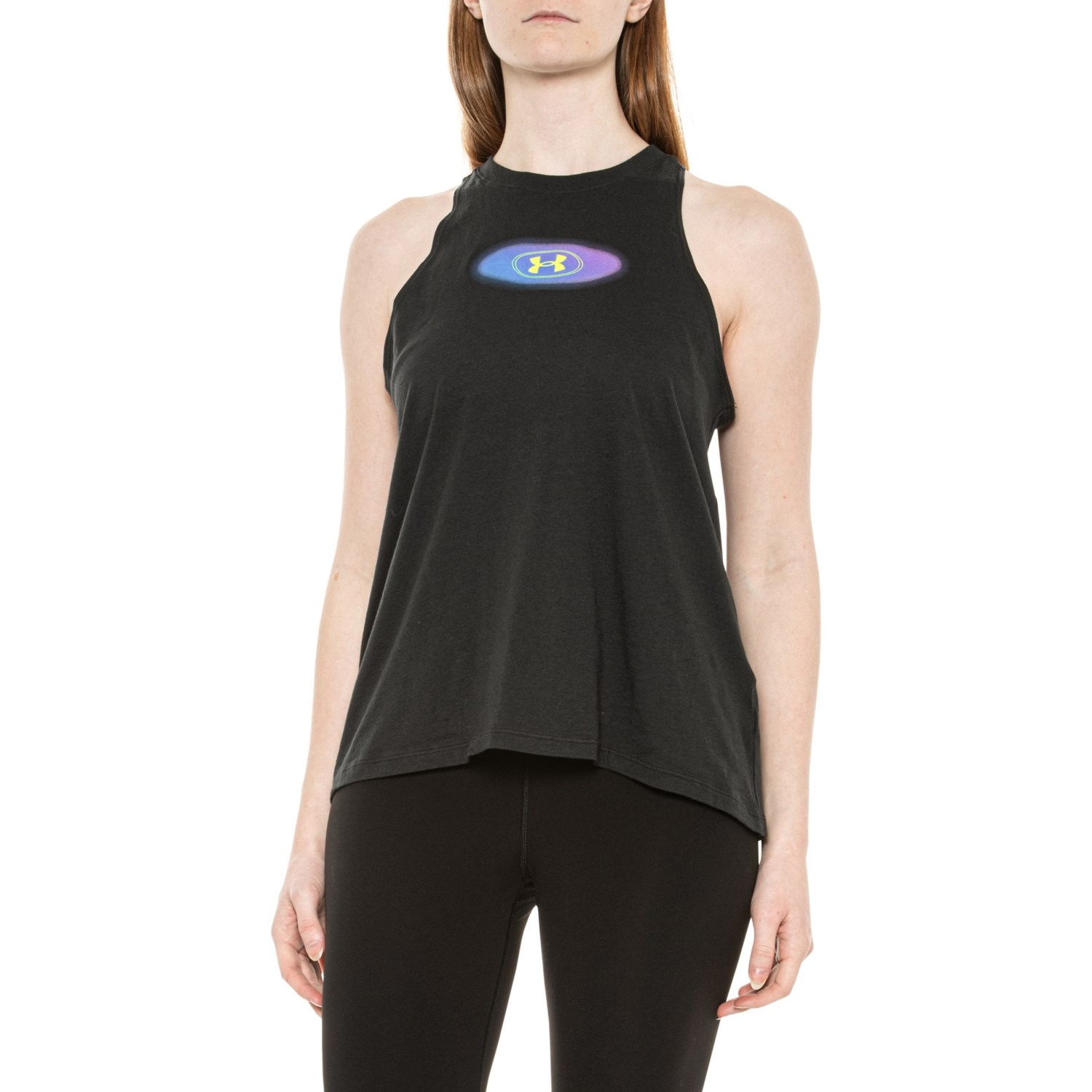 () A_[A[}[ q[gMA OtBbN ^N gbv Under Armour Sycsi HeatGear Graphic Tank Top Black