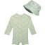 () ǥХ ե ܡ å  ܥǥ  Хå ϥå - Upf 30,  ꡼ Eddie Bauer Infant Boys Rash Guard Bodysuit with Bucket Hat - UPF 30, Long Sleeve Aqua Sky