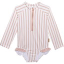 (取寄) トドラー ガールズ ラッシュ ガード スイムスーツ - Upf 50, ロング スリーブ LILA AND JACK Toddler Girls Rash Guard Swimsuit - UPF 50, Long Sleeve Rose Stripes