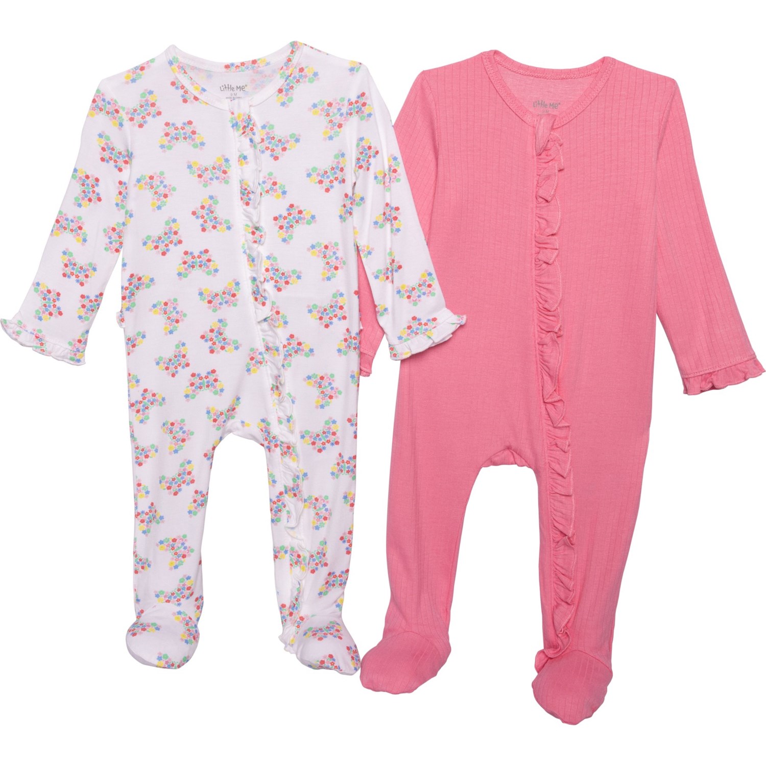 () g ~[ Ct@g K[Y X[p[\tg o^tC tbeB[ pW} - 2-pbN, O X[u LITTLE ME Infant Girls Supersoft Butterfly Footie Pajamas - 2-Pack, Long Sleeve Butterfly
