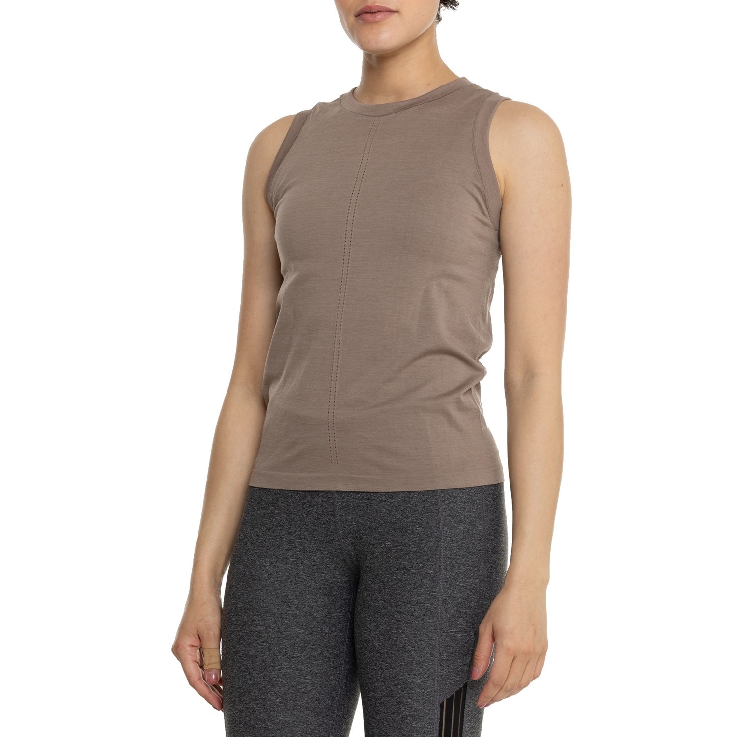 () 90fBO[oCtbNX V[X uWbg nC lbN ^N gbv - 2-pbN, X tBbg 90 Degree by Reflex Seamless Bridgett High Neck Tank Top - 2-Pack, Slim Fit Htr.Leafless Tree/Htr.Crystal Gray